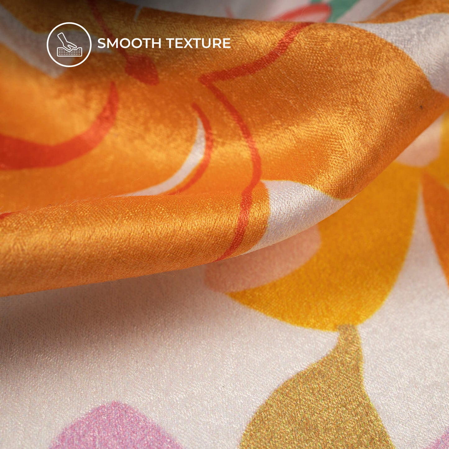 Voguish Floral Digital Print Lush Satin Fabric