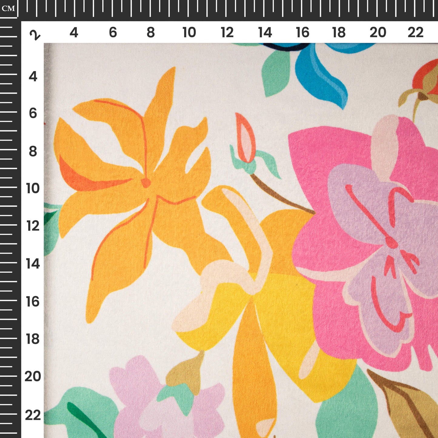Voguish Floral Digital Print Lush Satin Fabric
