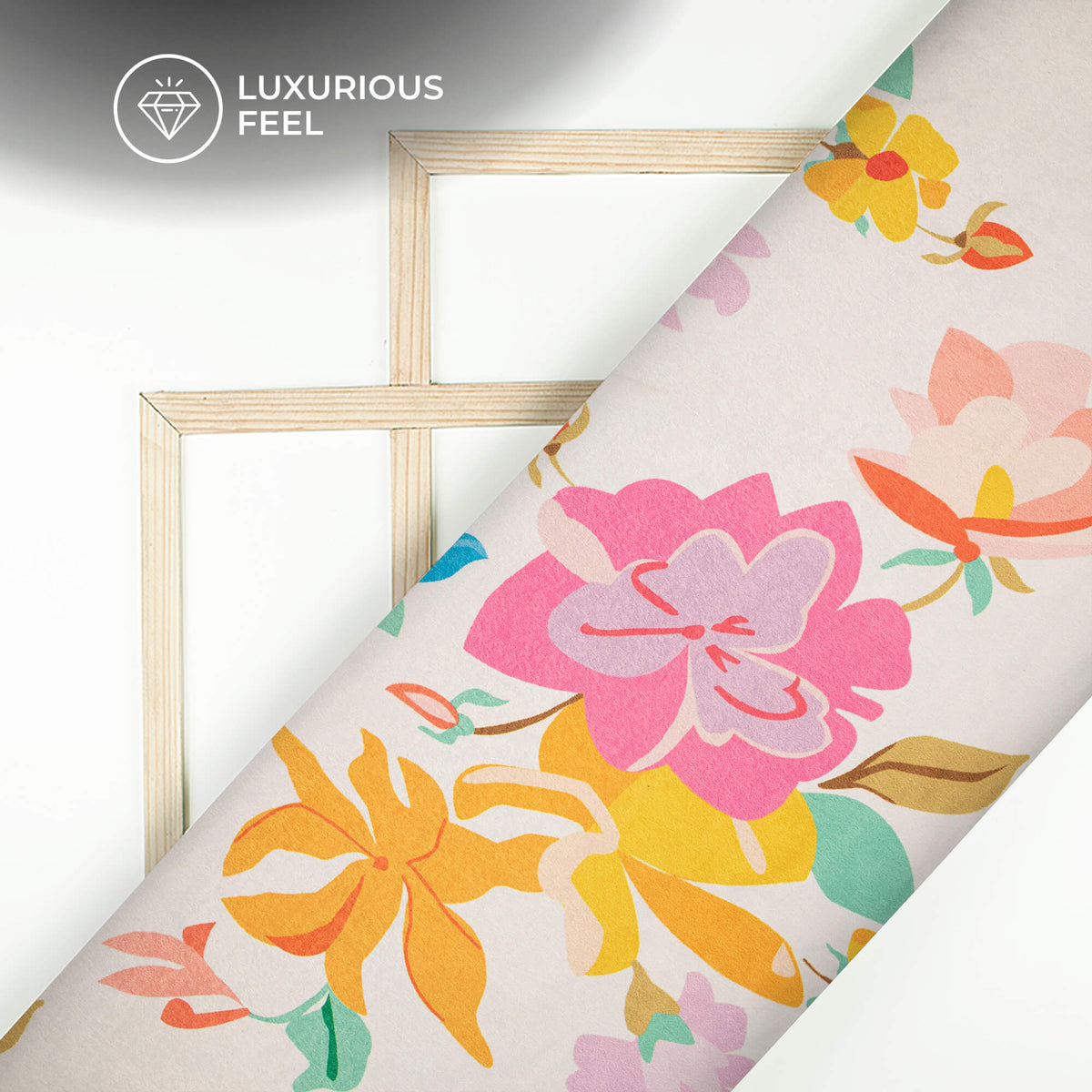 Voguish Floral Digital Print Lush Satin Fabric