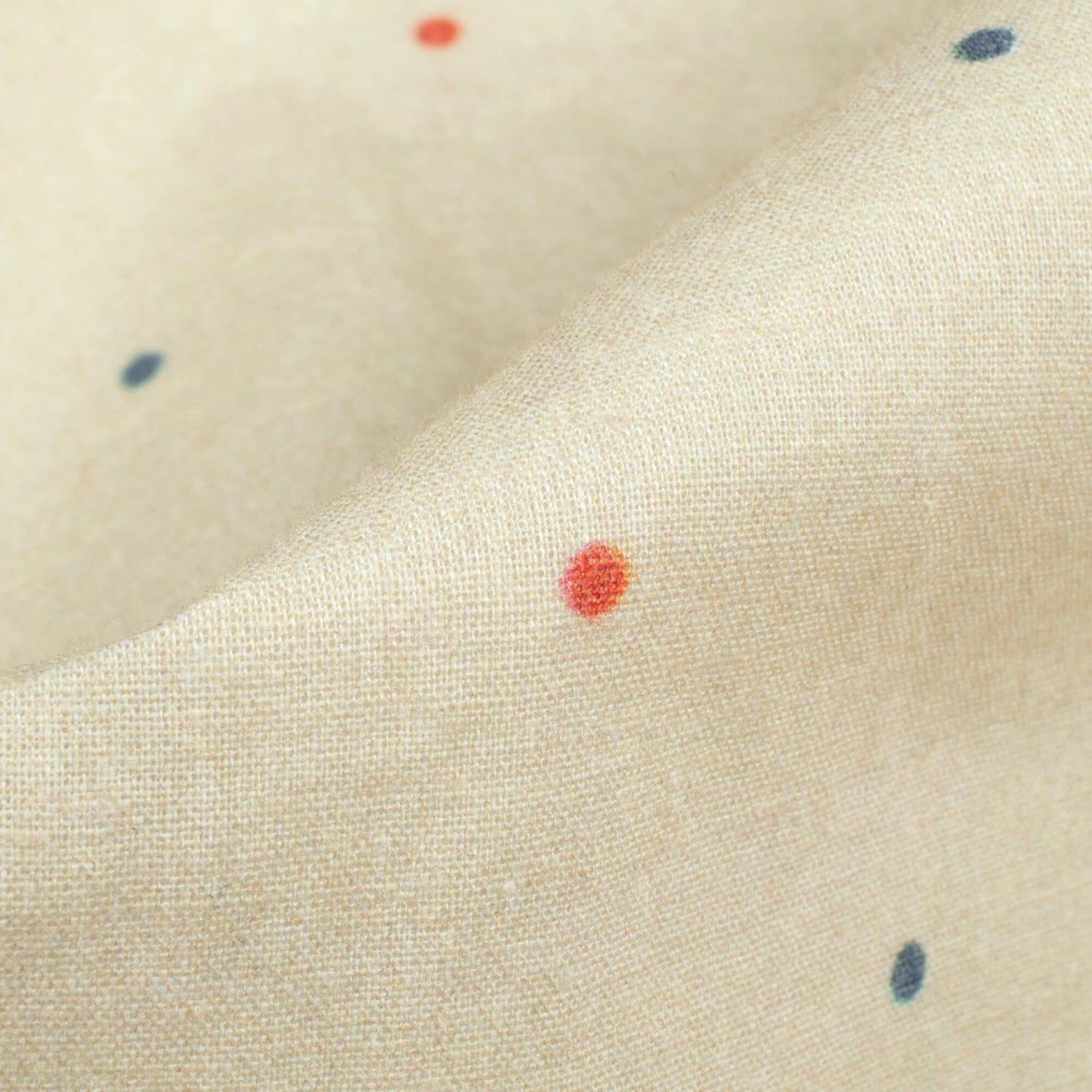 Ivory Cream And Red Geometric Digital Print Cotton Cambric Fabric