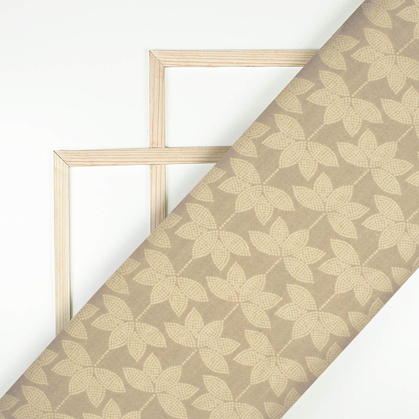 Brown And Beige Kashish Digital Print Cotton Cambric Fabric