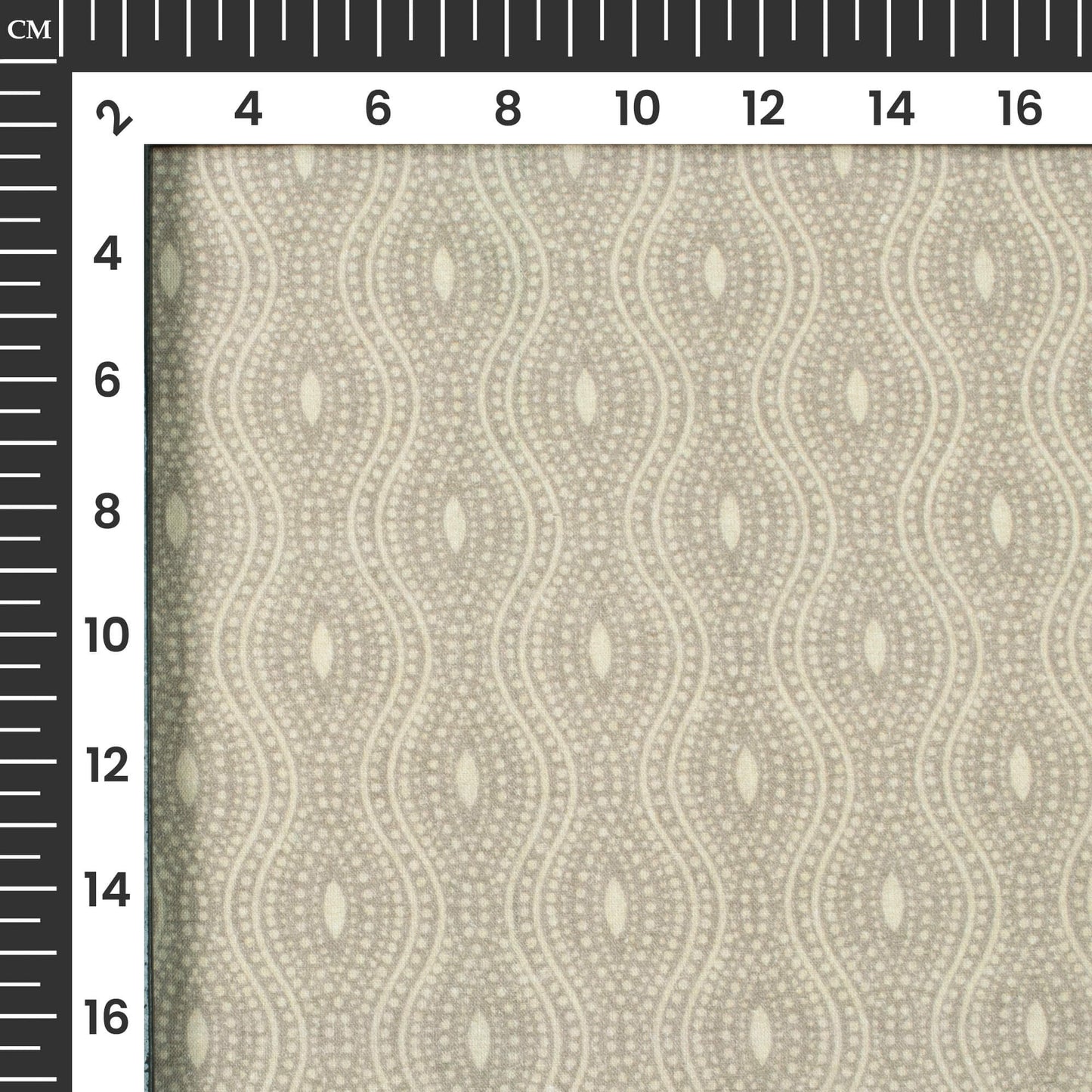 Brown And Beige Geometric Digital Print Cotton Cambric Fabric