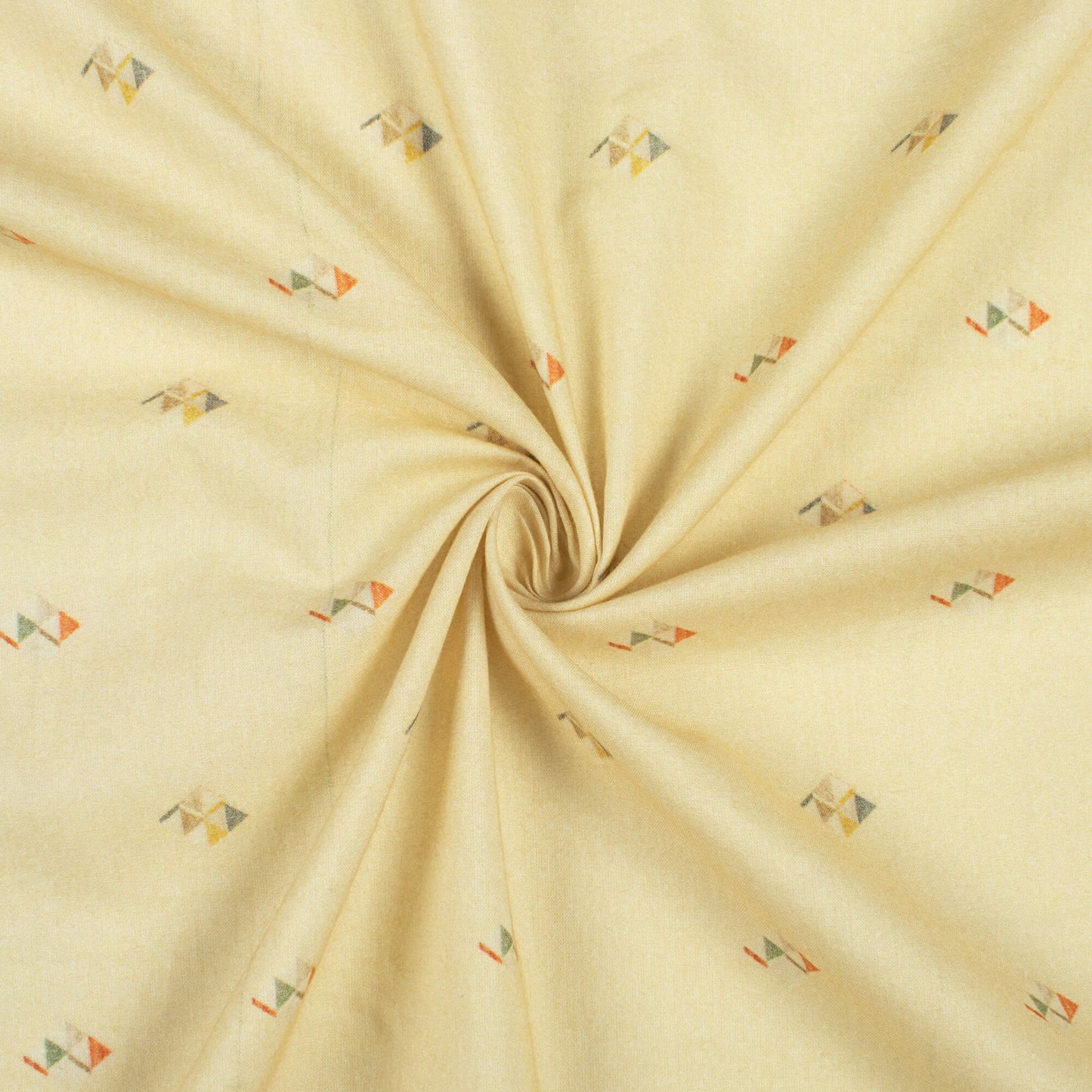 Oat Yellow And Off-White Booti Digital Print Cotton Cambric Fabric