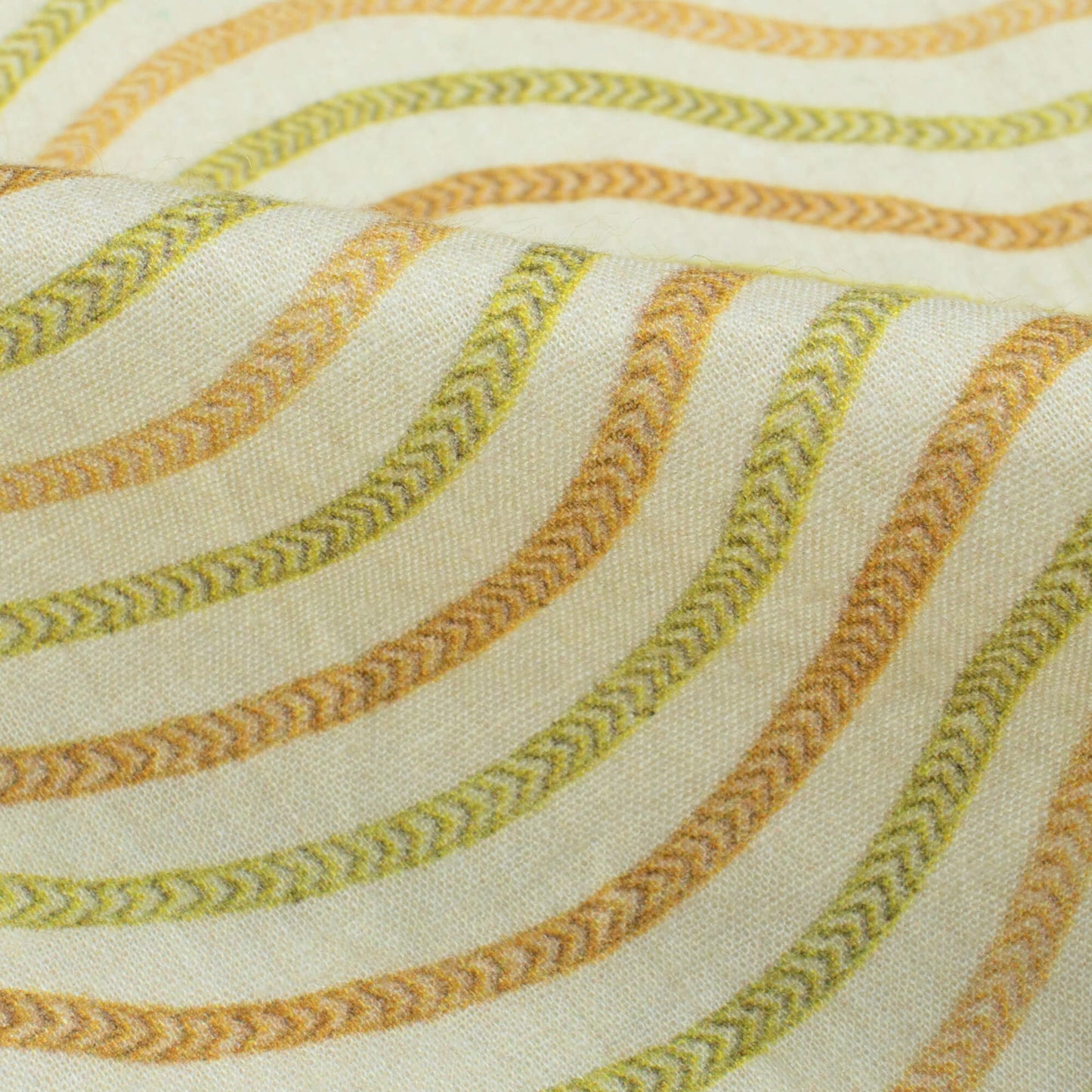 Moss Green And Cream Leheriya Digital Print Cotton Cambric Fabric