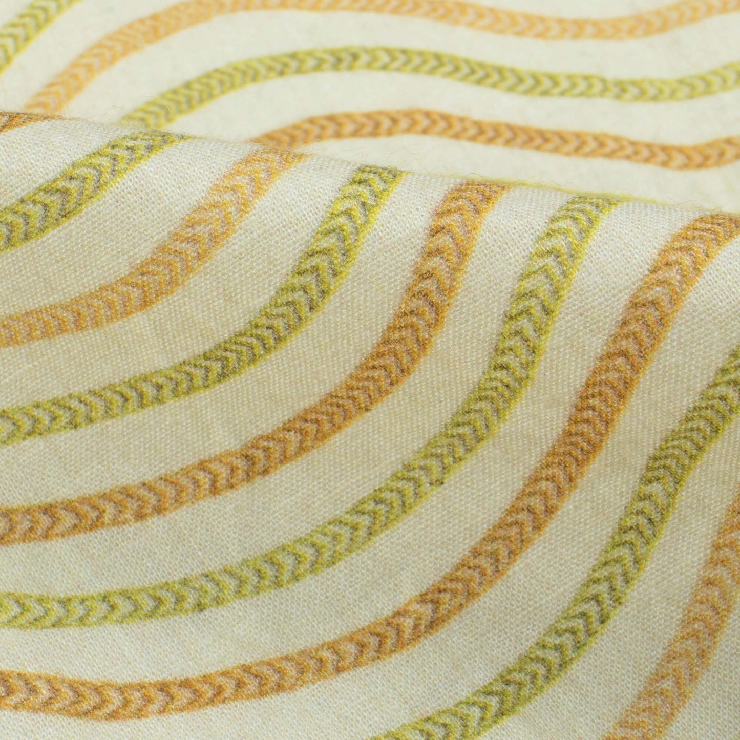 Moss Green And Cream Leheriya Digital Print Cotton Cambric Fabric