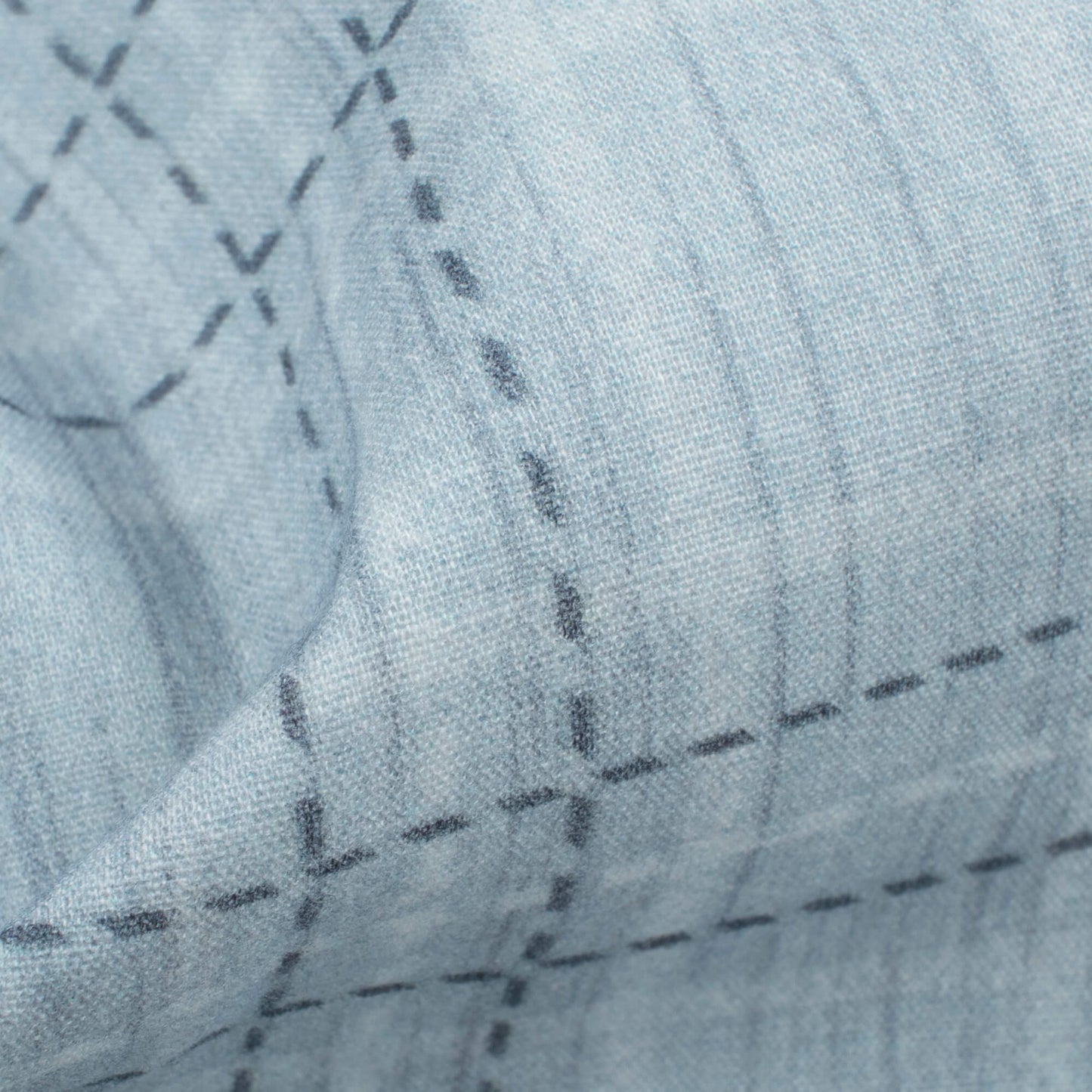 Manor Blue And Grey Checks Digital Print Cotton Cambric Fabric