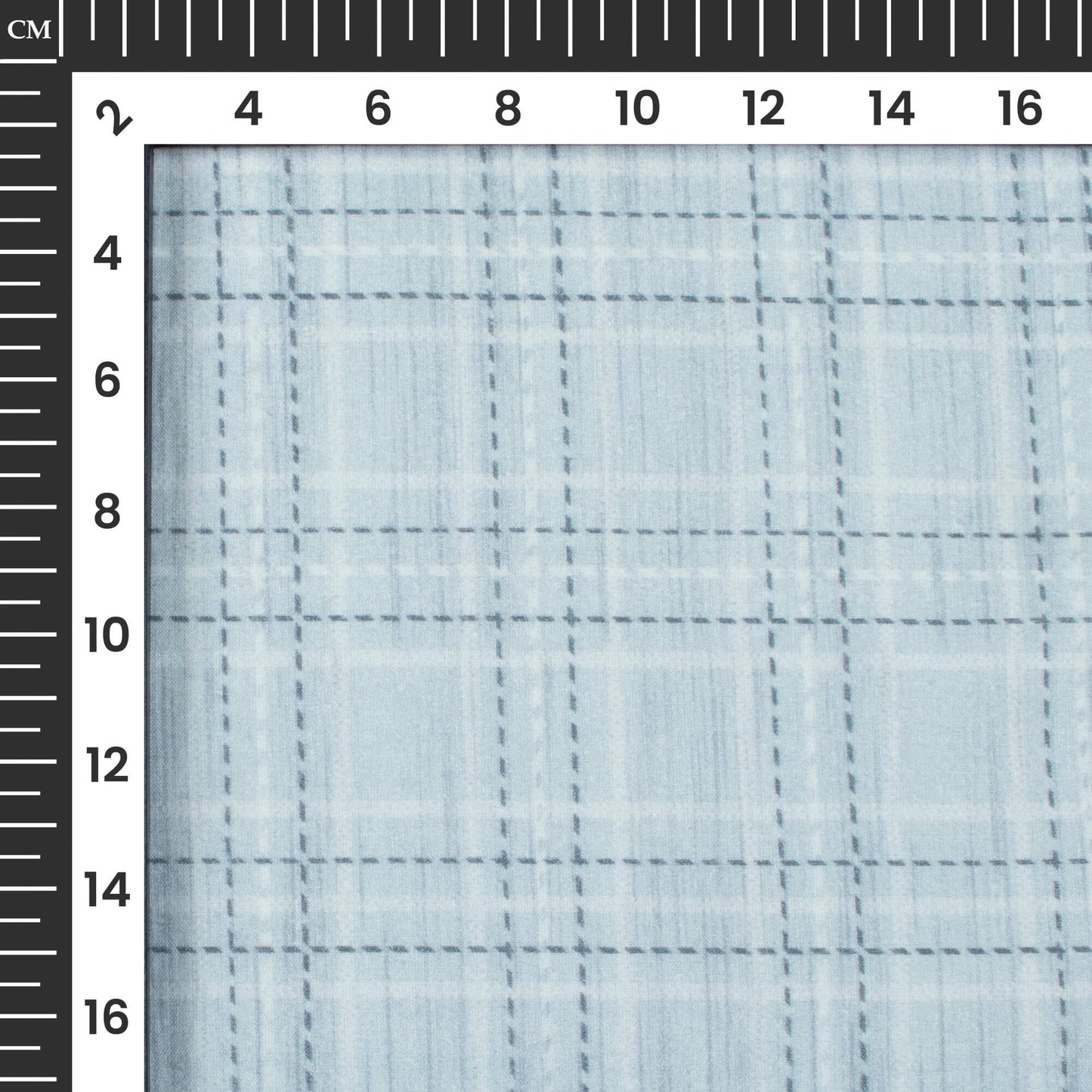 Manor Blue And Grey Checks Digital Print Cotton Cambric Fabric