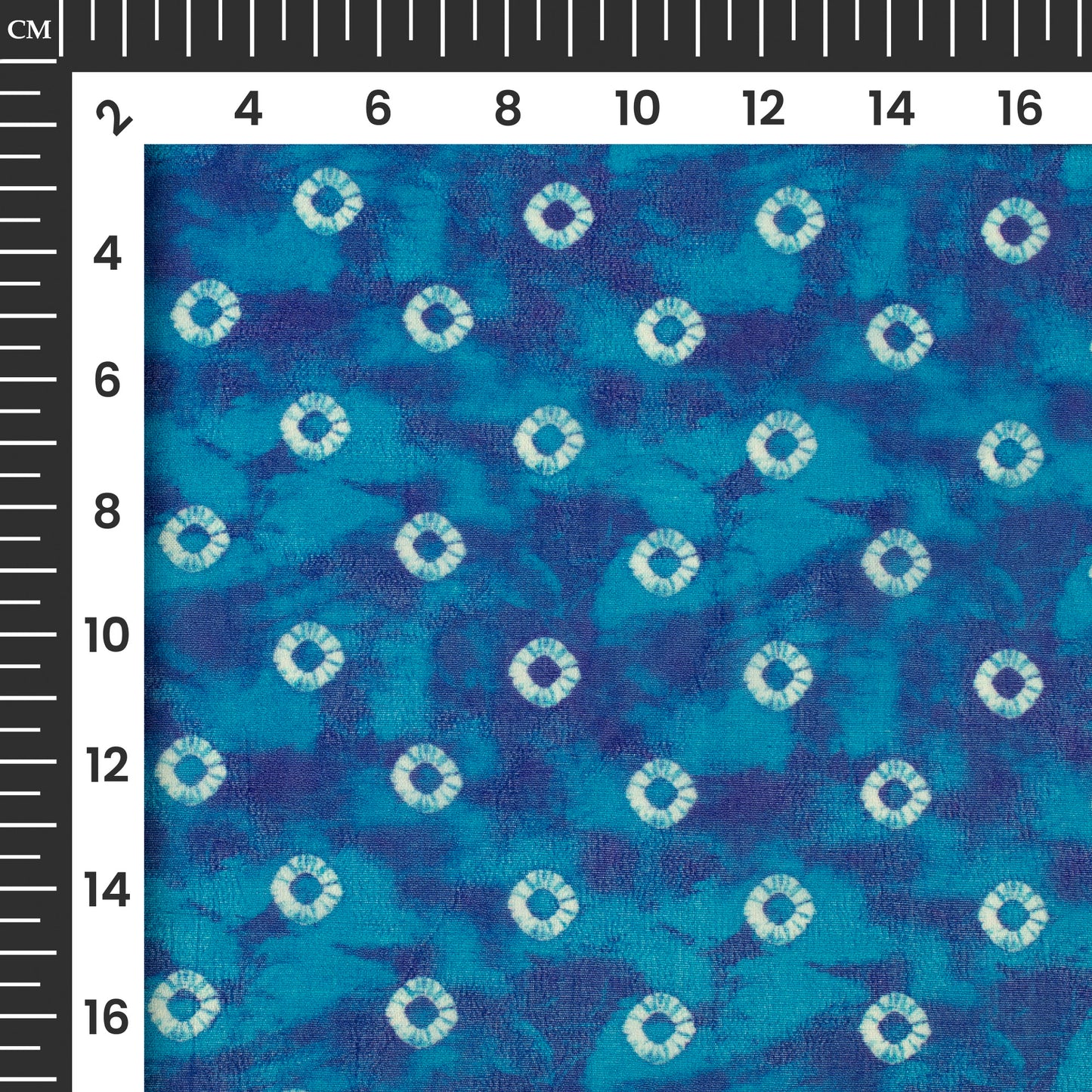 Royal Blue And White Bandhanii Digital Print Pure Georgette Fabric