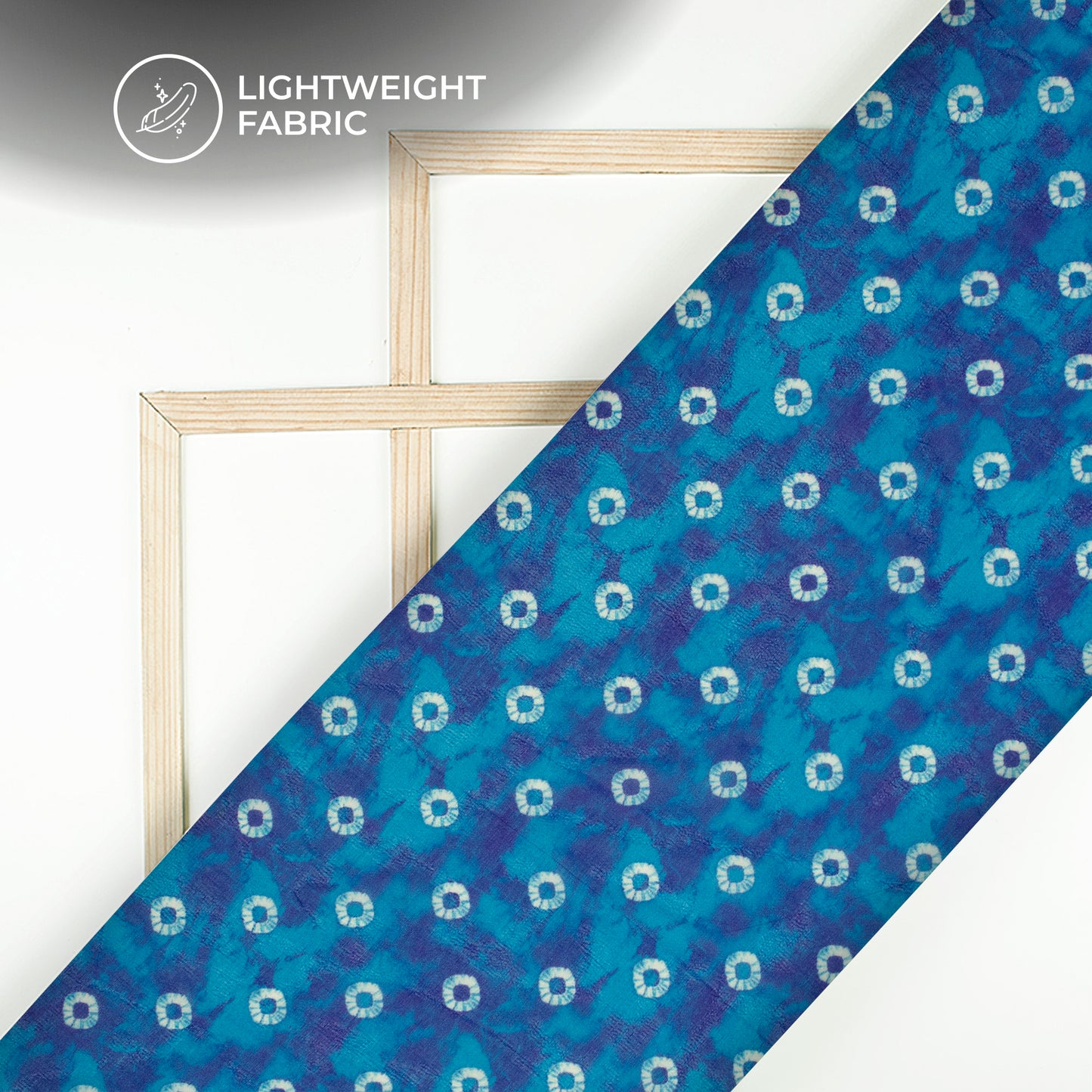 Royal Blue And White Bandhanii Digital Print Pure Georgette Fabric