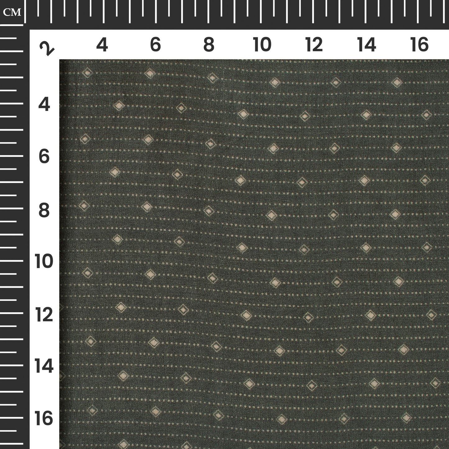 Off-White And Green Stripes Digital Print Pure Georgette Fabric