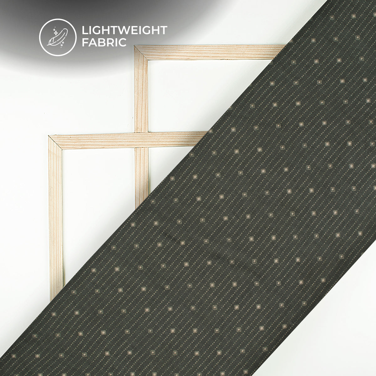 Off-White And Green Stripes Digital Print Pure Georgette Fabric