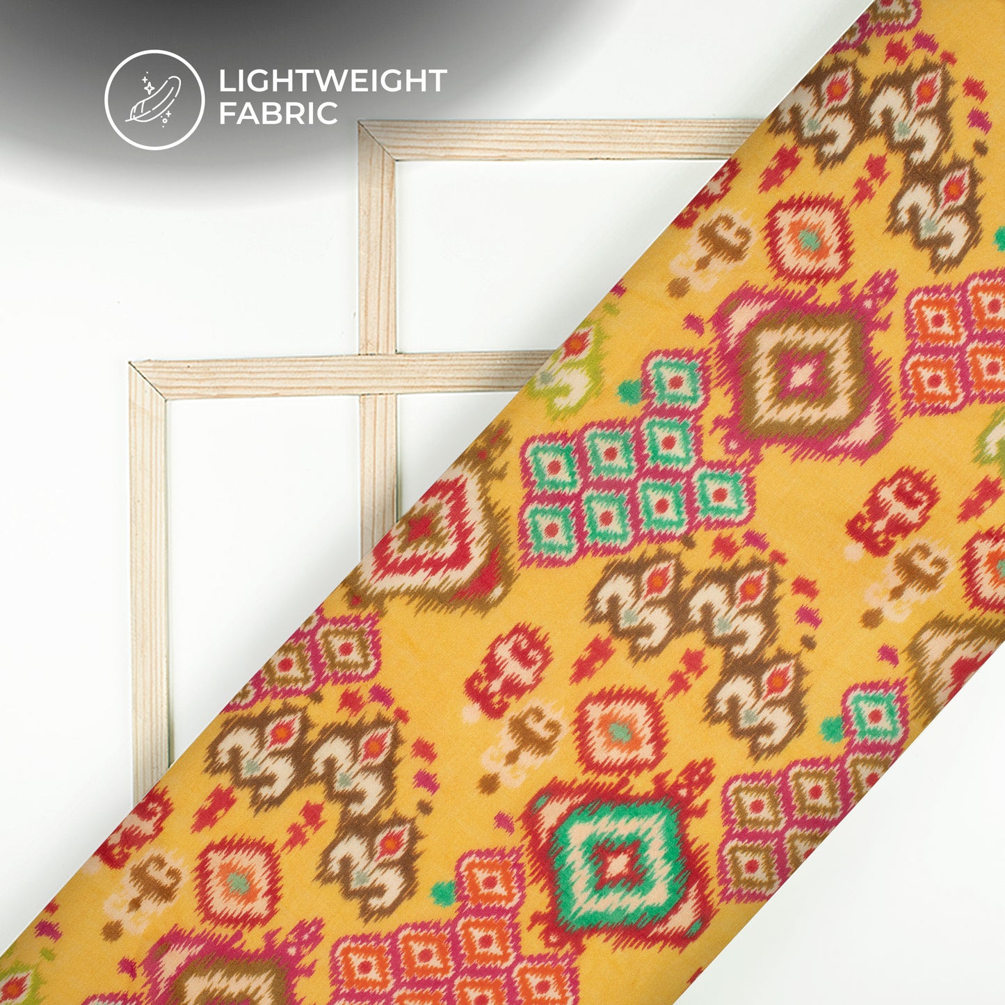 Magenta Pink And Yellow Quirky Digital Print Pure Georgette Fabric