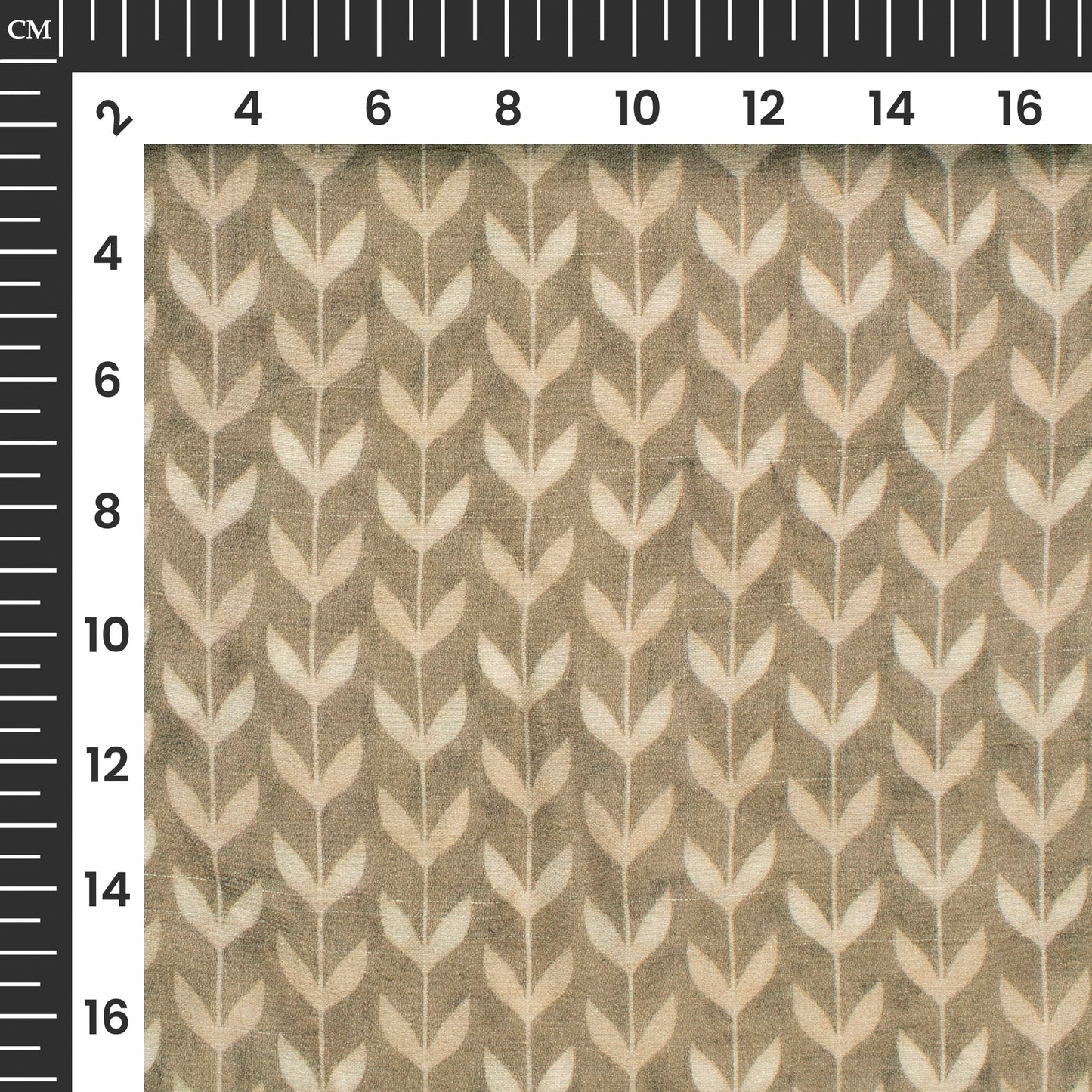 Khaki Brown And Beige Leaf Digital Print Pure Georgette Fabric