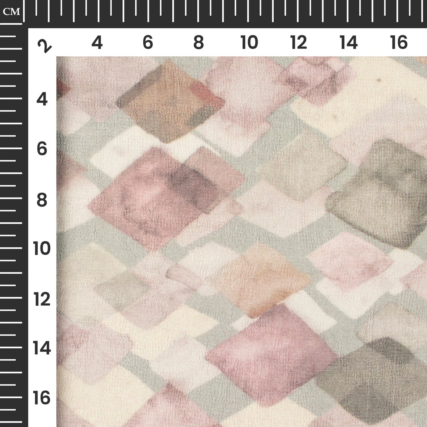 Hippi Pink And Grey Geometric Digital Print Pure Georgette Fabric