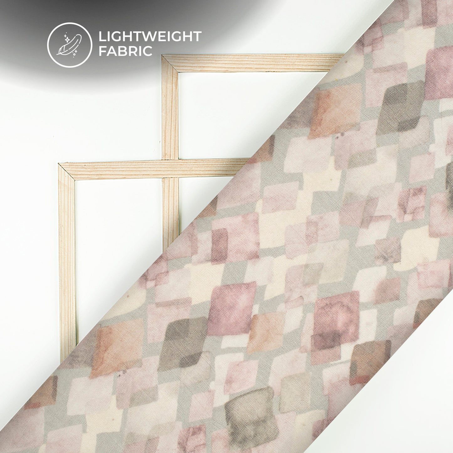 Hippi Pink And Grey Geometric Digital Print Pure Georgette Fabric