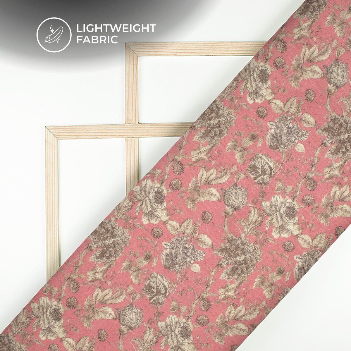 Rouge Pink And Beige Floral Digital Print Pure Georgette Fabric