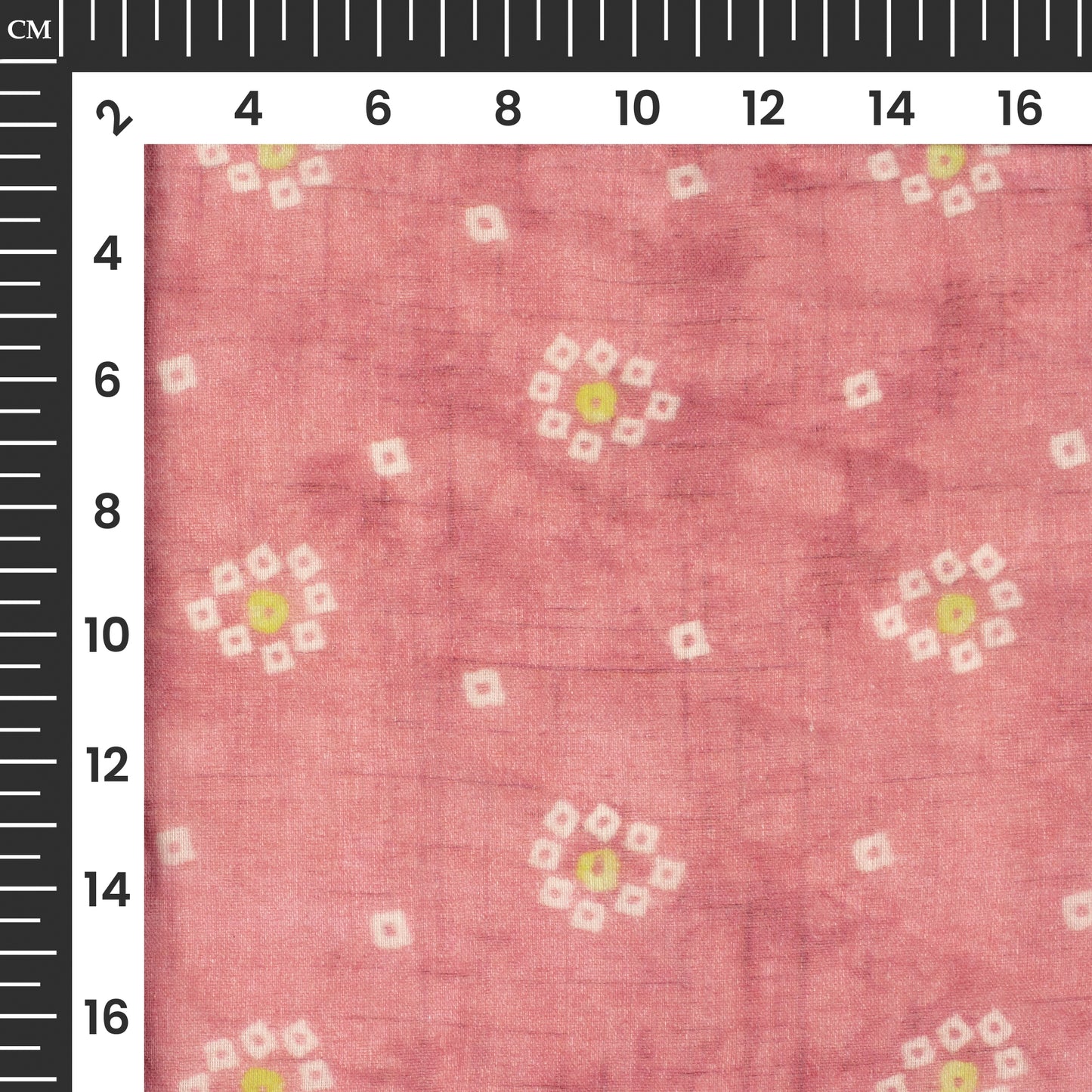 Exclusive Rouge Pink And White Bandhani Digital Print Pure Cotton Mulmul Fabric