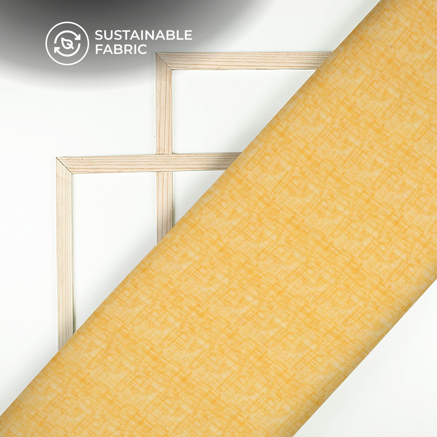 Exclusive Ochre Yellow And Beige Texture Digital Print Pure Cotton Mulmul Fabric