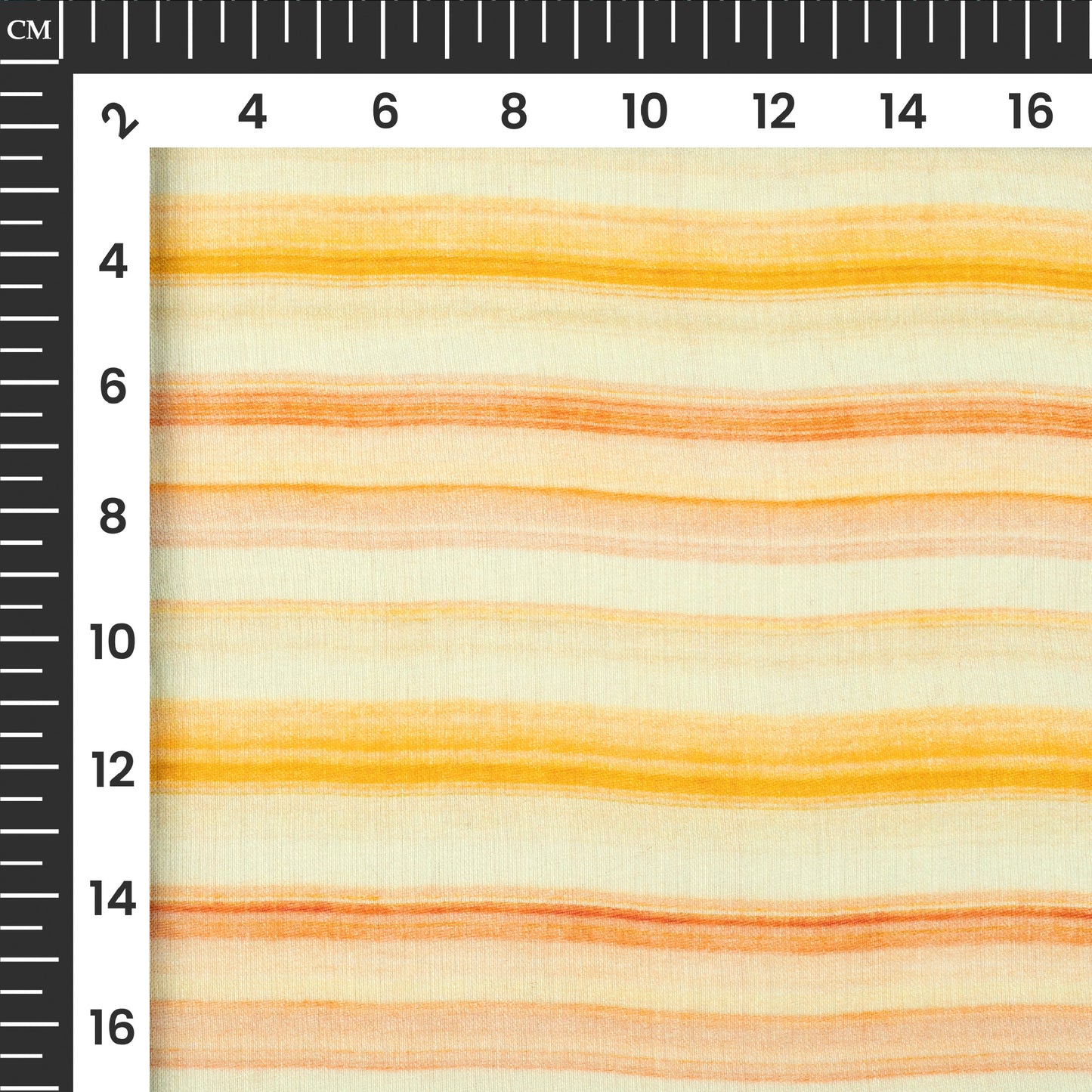 Perchment Beige And Yellow Stripes Digital Print Pure Cotton Mulmul Fabric