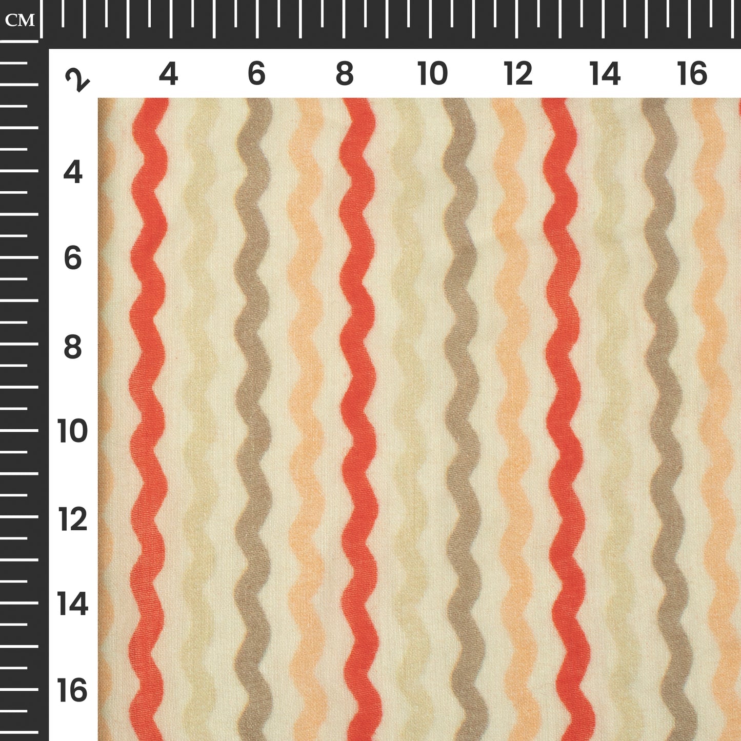 Light Orange And Brown Leheriya Digital Print Pure Cotton Mulmul Fabric
