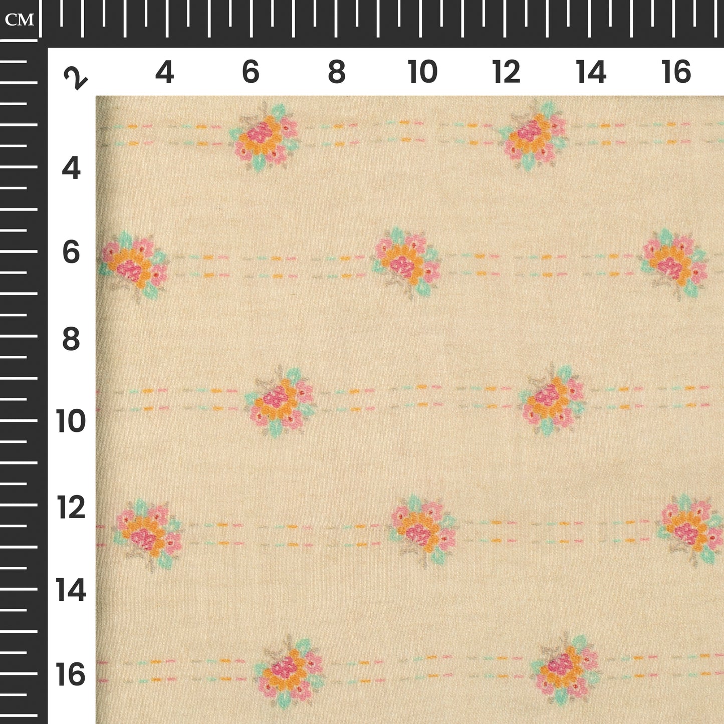 Light Orange And Pink Floral Digital Print Pure Cotton Mulmul Fabric