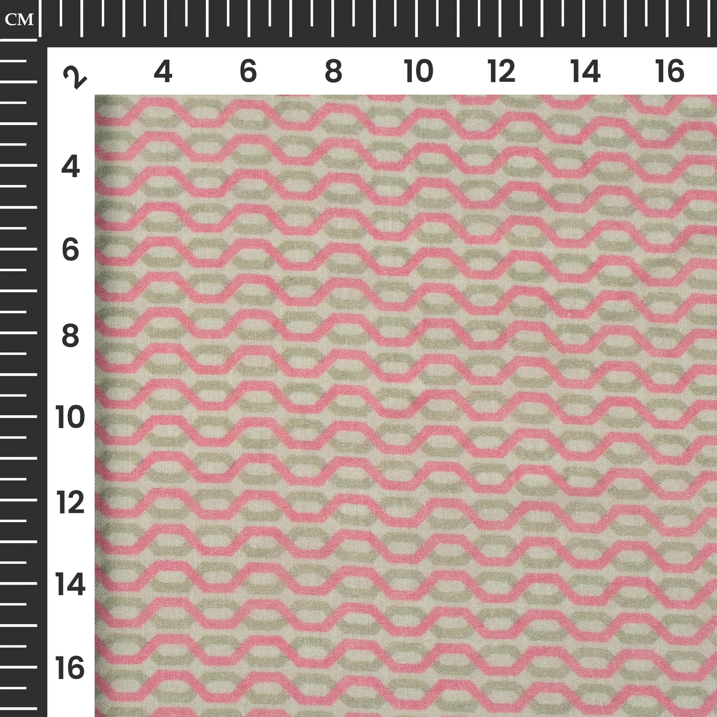 Taffy Pink And Grey Chain Digital Print Pure Cotton Mulmul Fabric