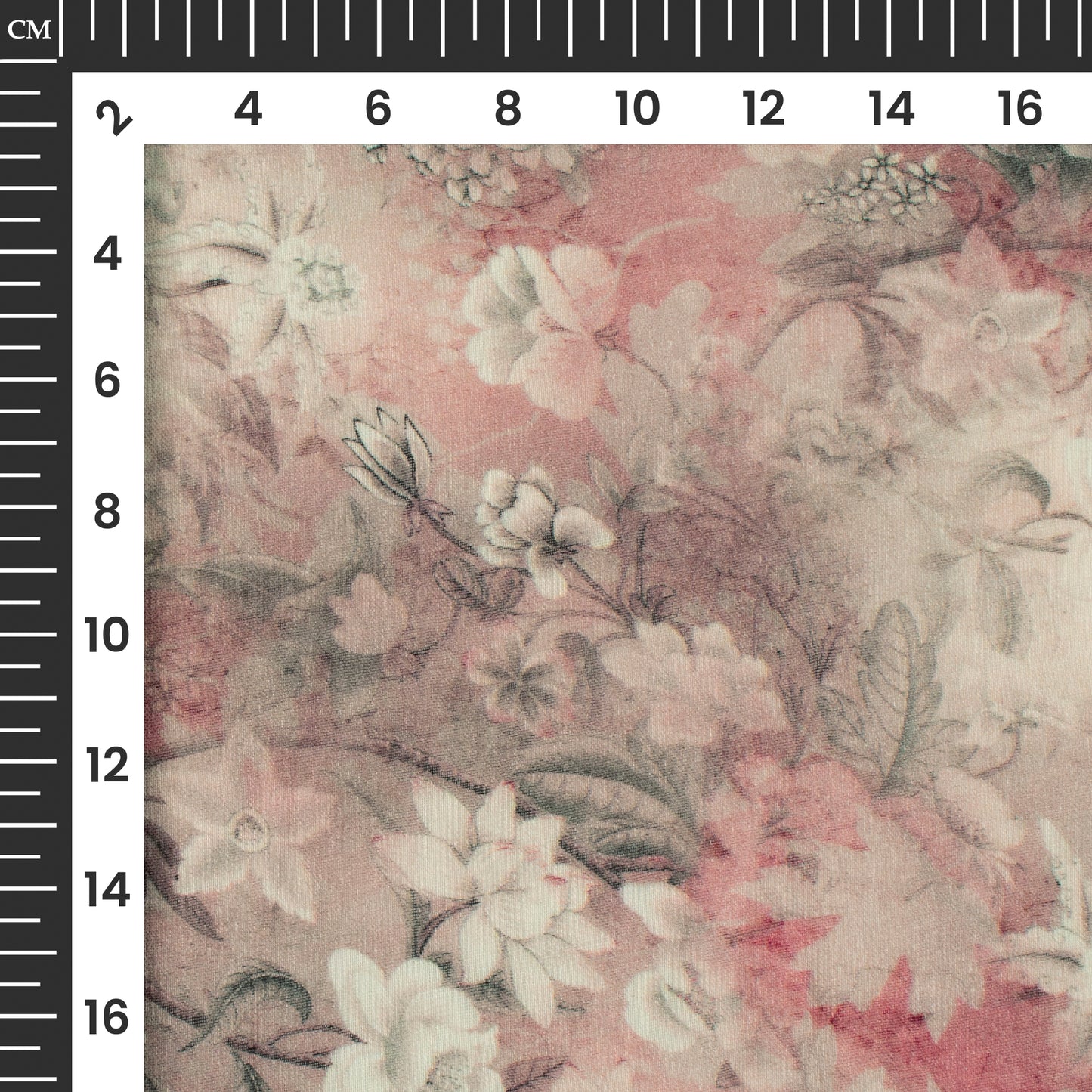 Foxy Pink And White Floral Digital Print Pure Cotton Mulmul Fabric