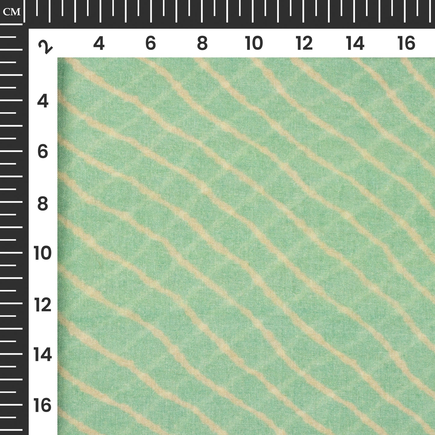 Pistachio Green And Beige Leheriya Digital Print Pure Cotton Mulmul Fabric