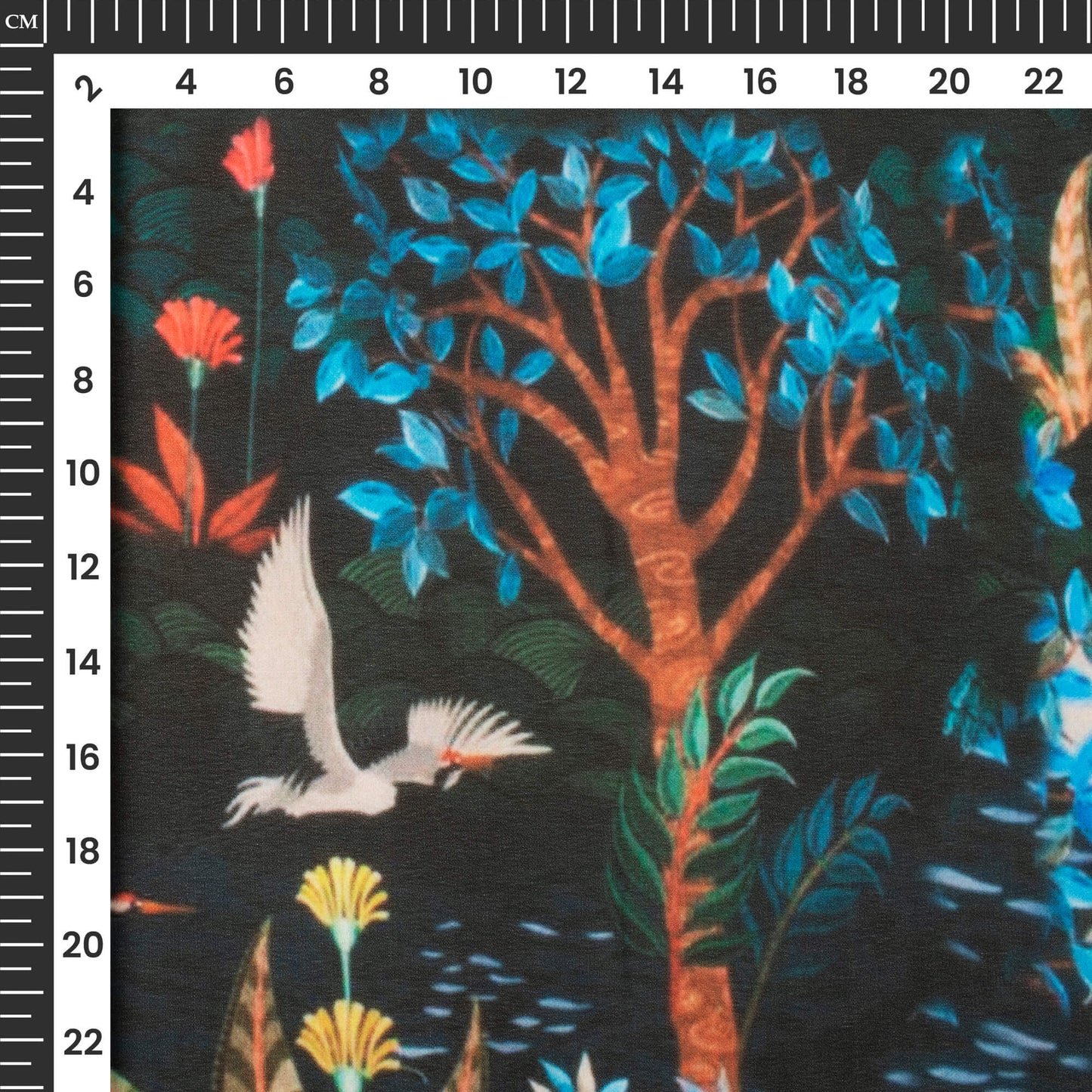Exclusive Green Tropical Digital Print Georgette Fabric