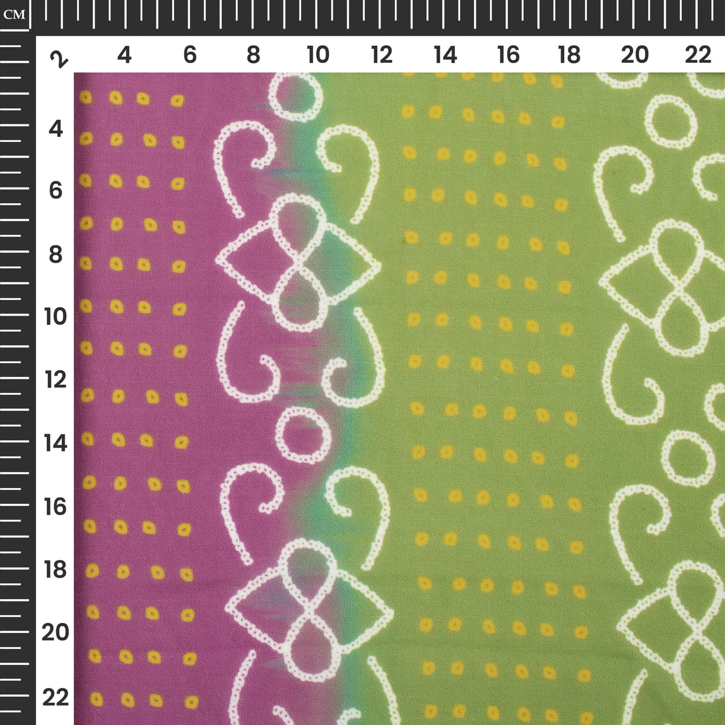 Exclusive Purple And Green Bandhanii Digital Print Georgette Fabric