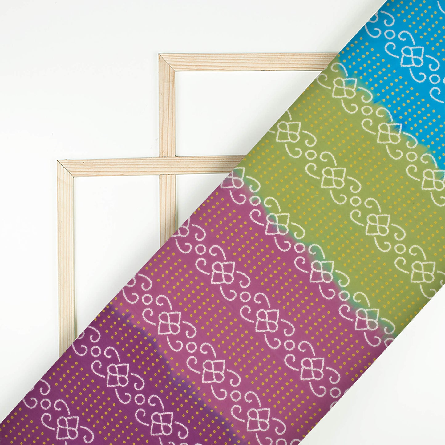 Exclusive Purple And Green Bandhanii Digital Print Georgette Fabric