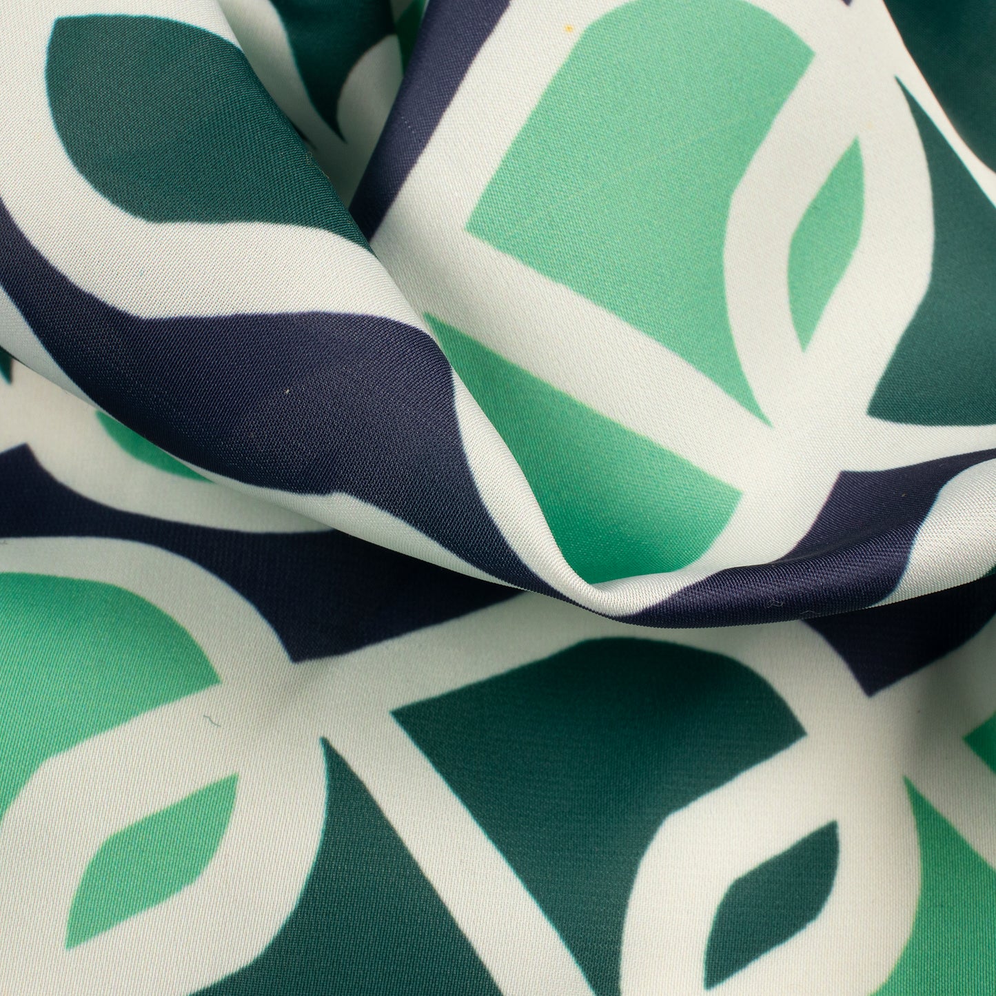 Trendy Geometric Digital Print Imported Satin Fabric