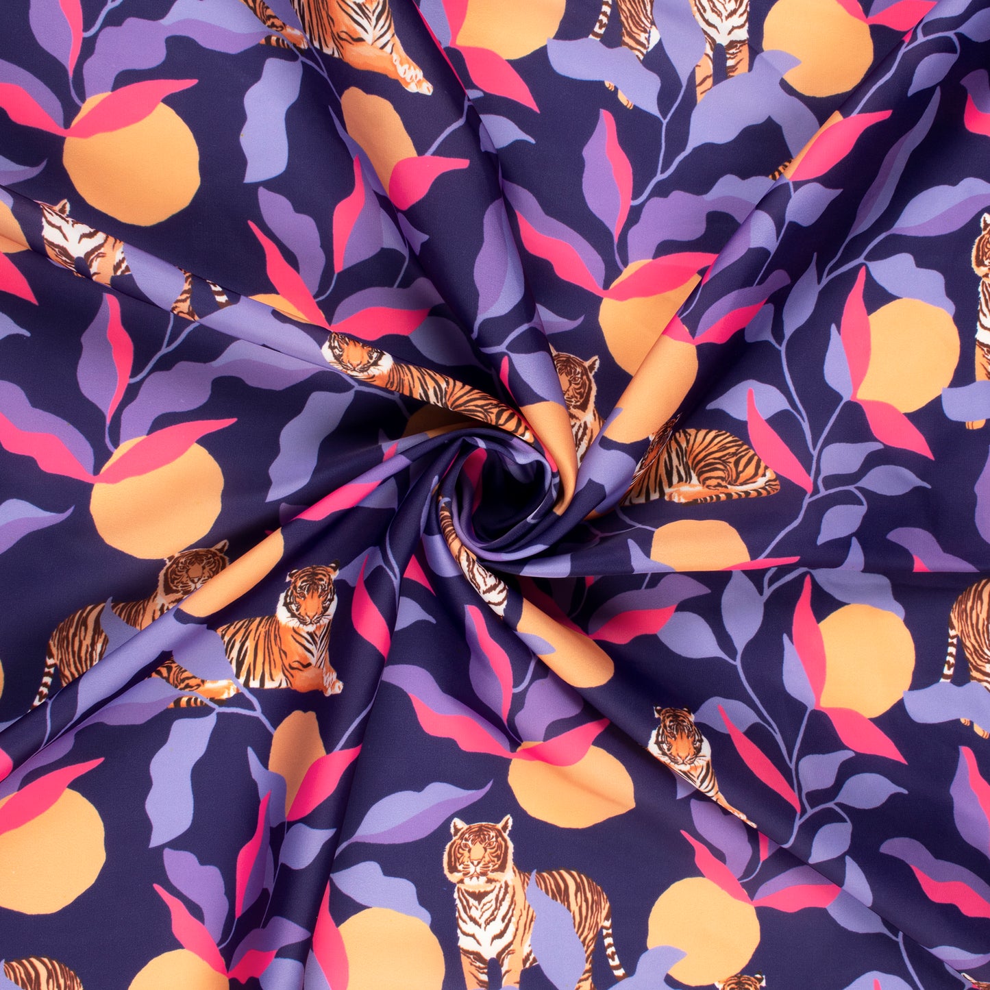 Exclusive Tiger Digital Print Imported Satin Fabric
