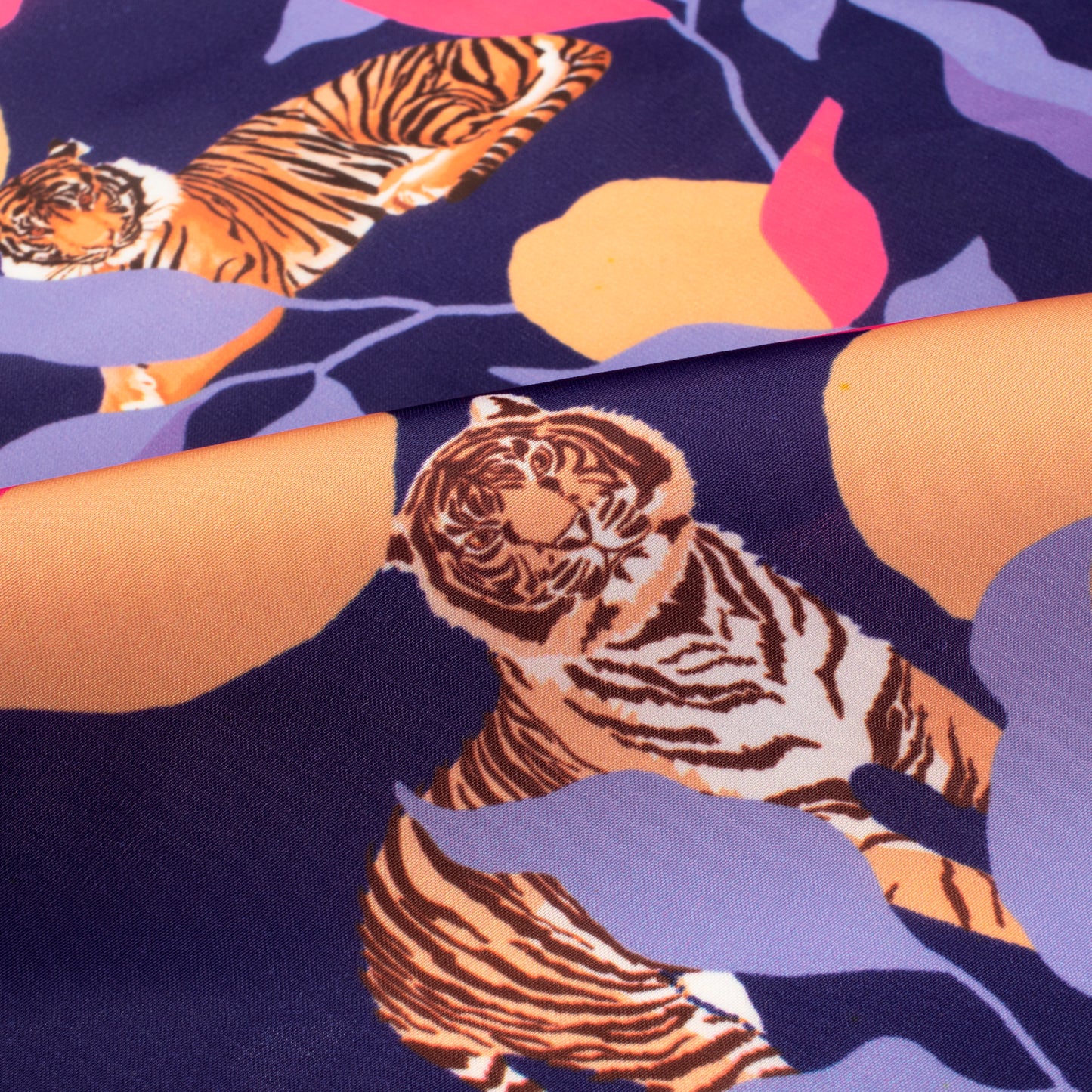 Exclusive Tiger Digital Print Imported Satin Fabric