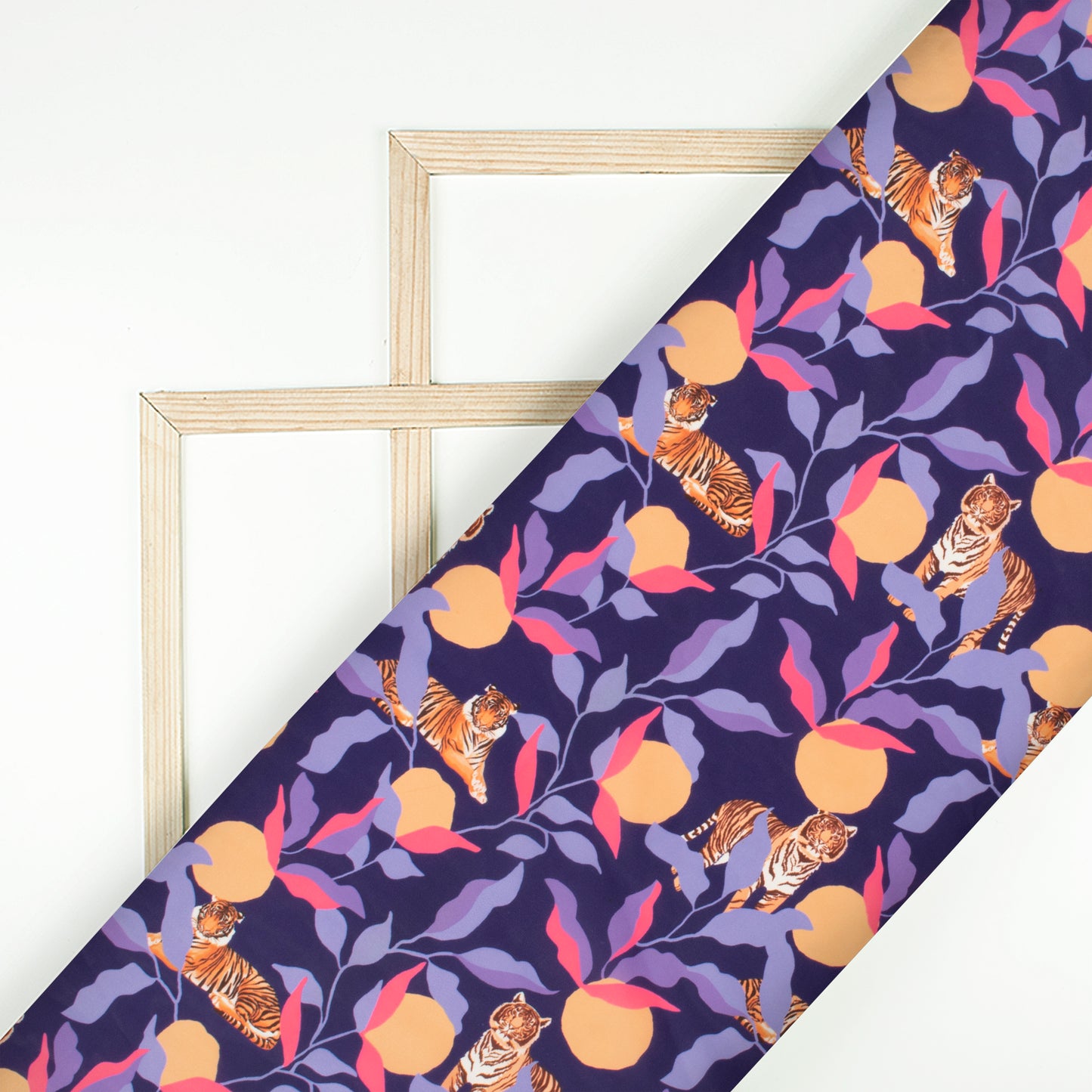 Exclusive Tiger Digital Print Imported Satin Fabric