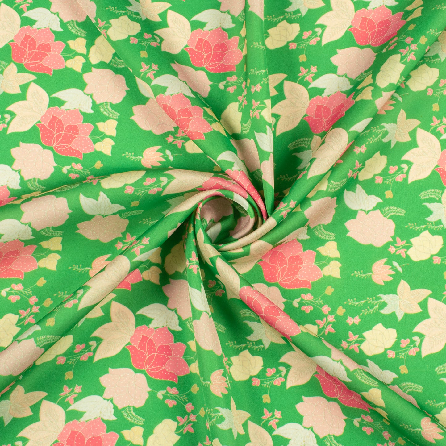 Lovely Floral Digital Print Imported Satin Fabric
