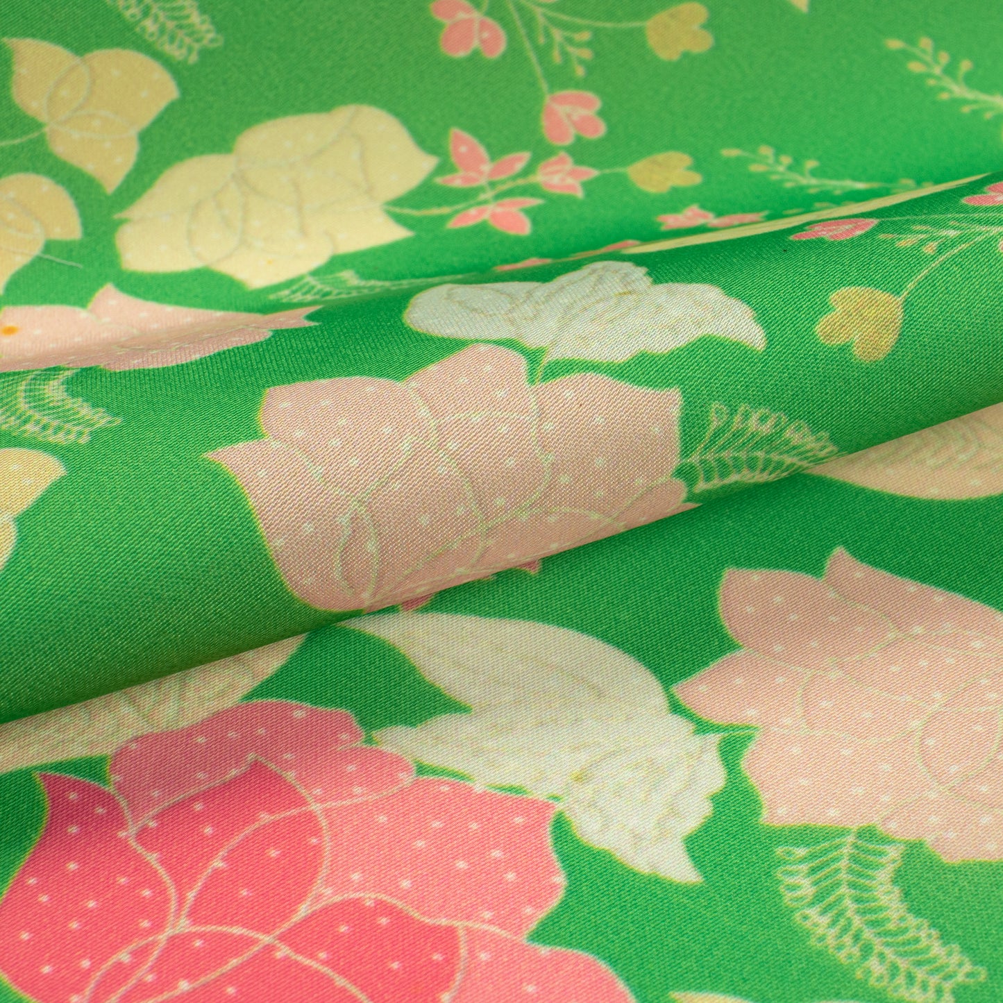 Lovely Floral Digital Print Imported Satin Fabric