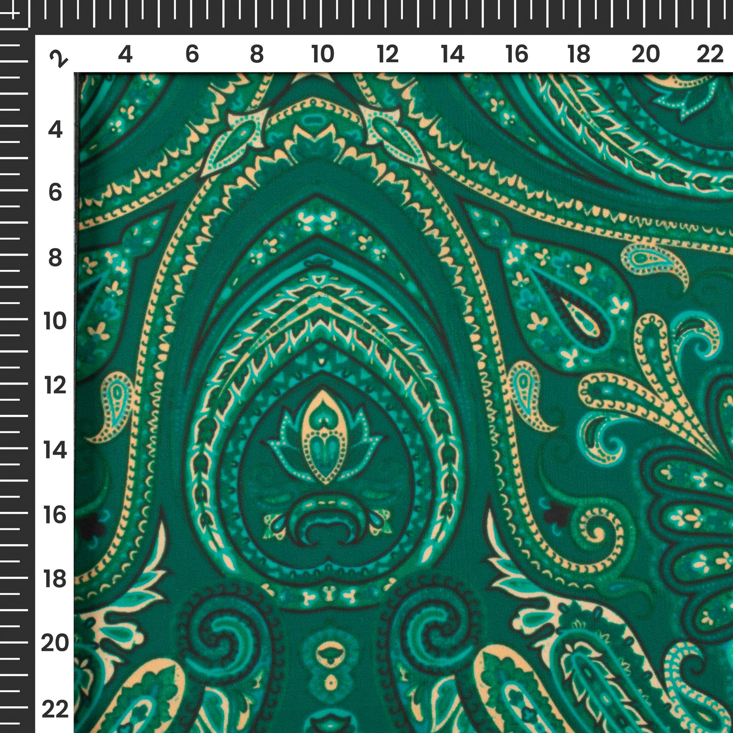 Vintage Paisley Digital Print Imported Satin Fabric