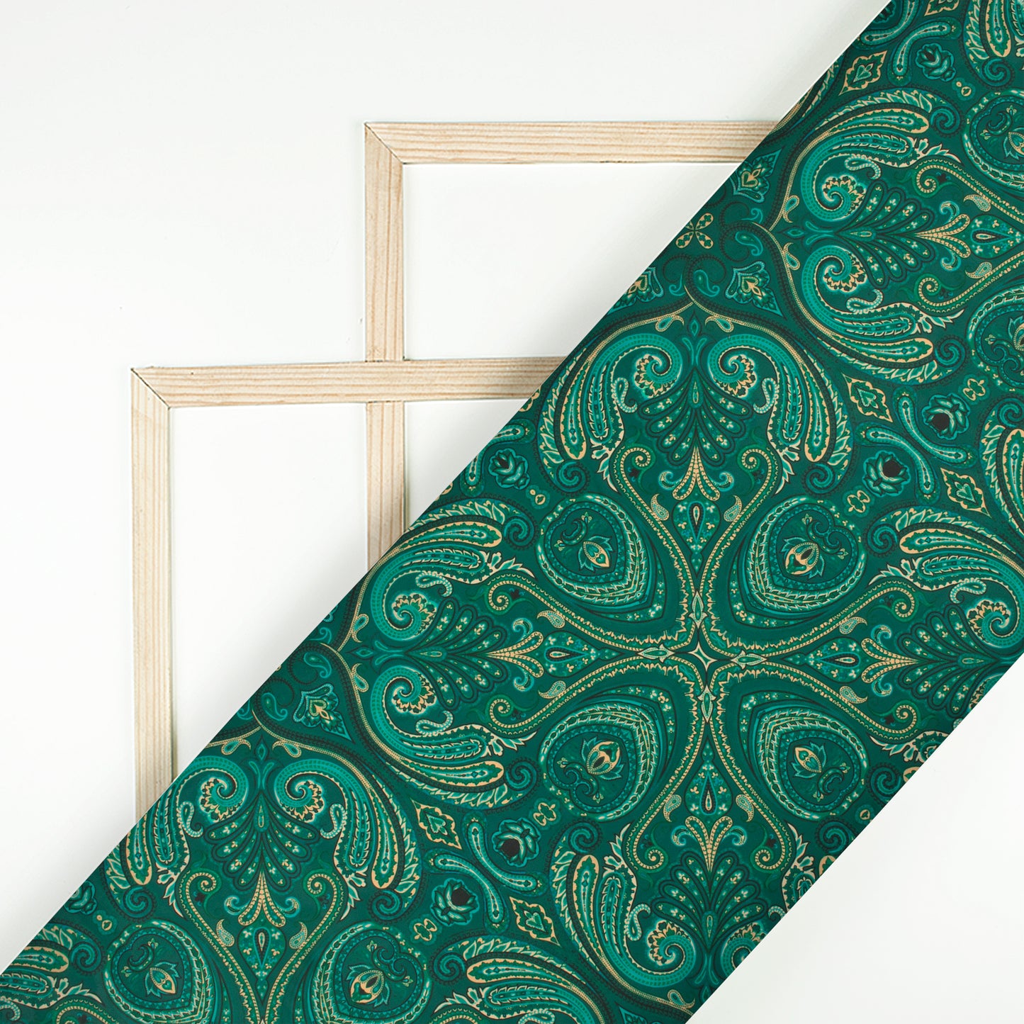 Vintage Paisley Digital Print Imported Satin Fabric