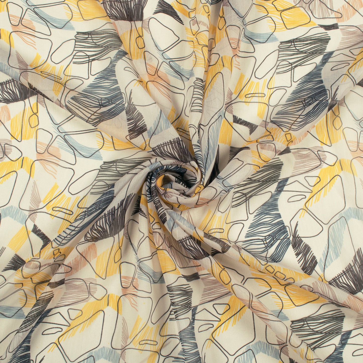 Attractive Abstract Digital Print Chiffon Fabric