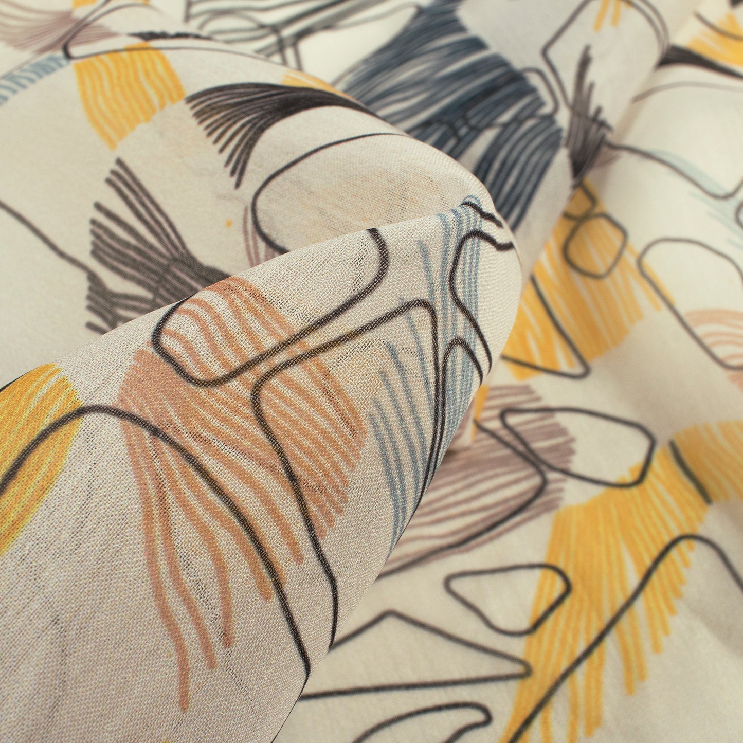 Attractive Abstract Digital Print Chiffon Fabric