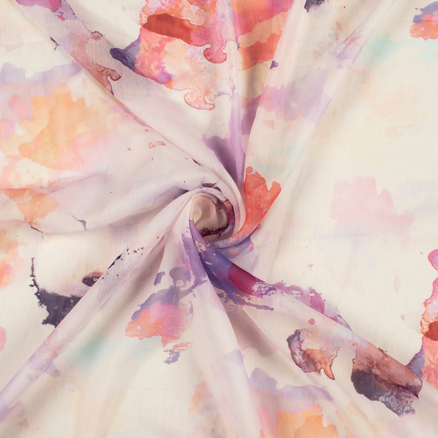 Trendy Tye And Dye Digital Print Chiffon Fabric