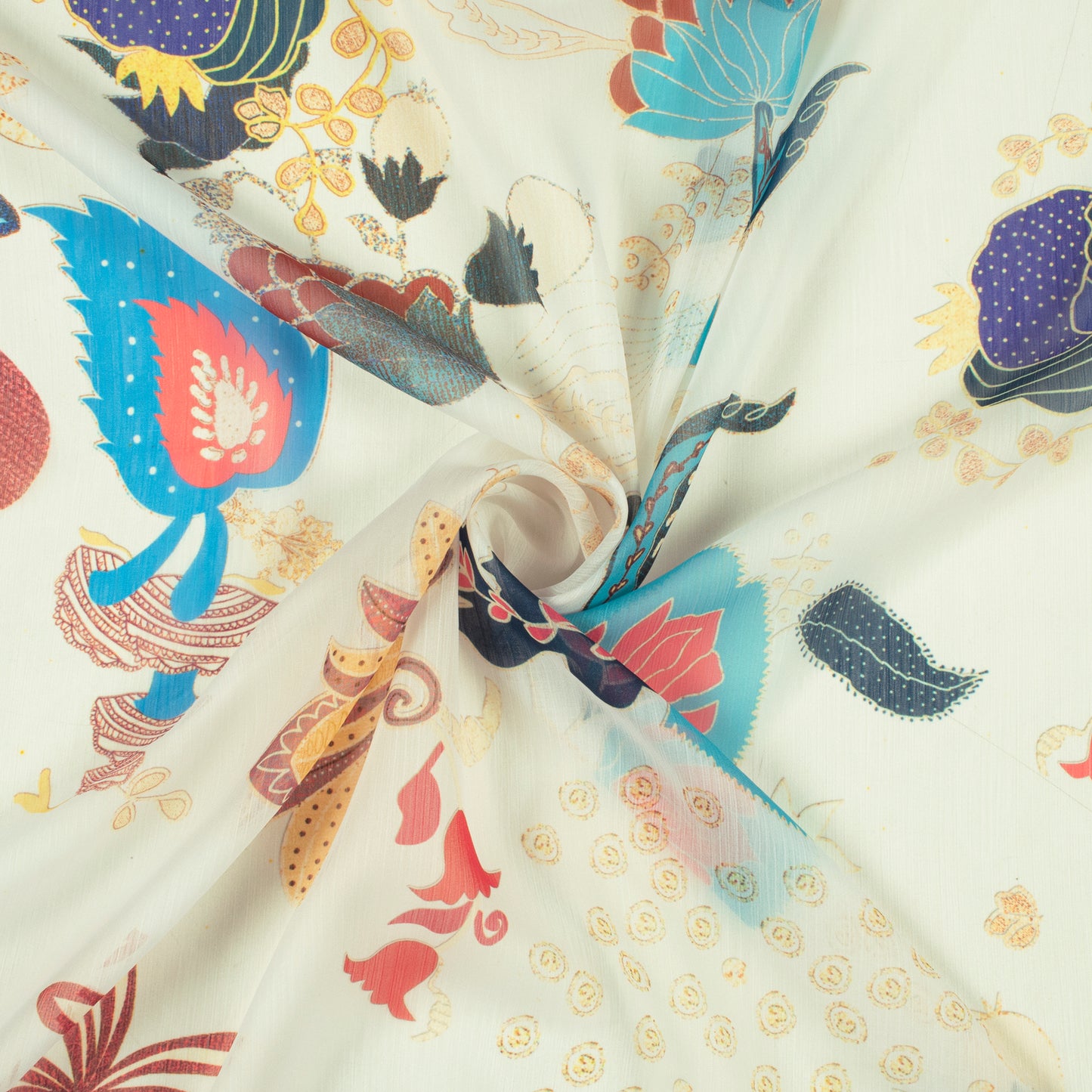 Vintage Vegetable Digital Print Chiffon Fabric
