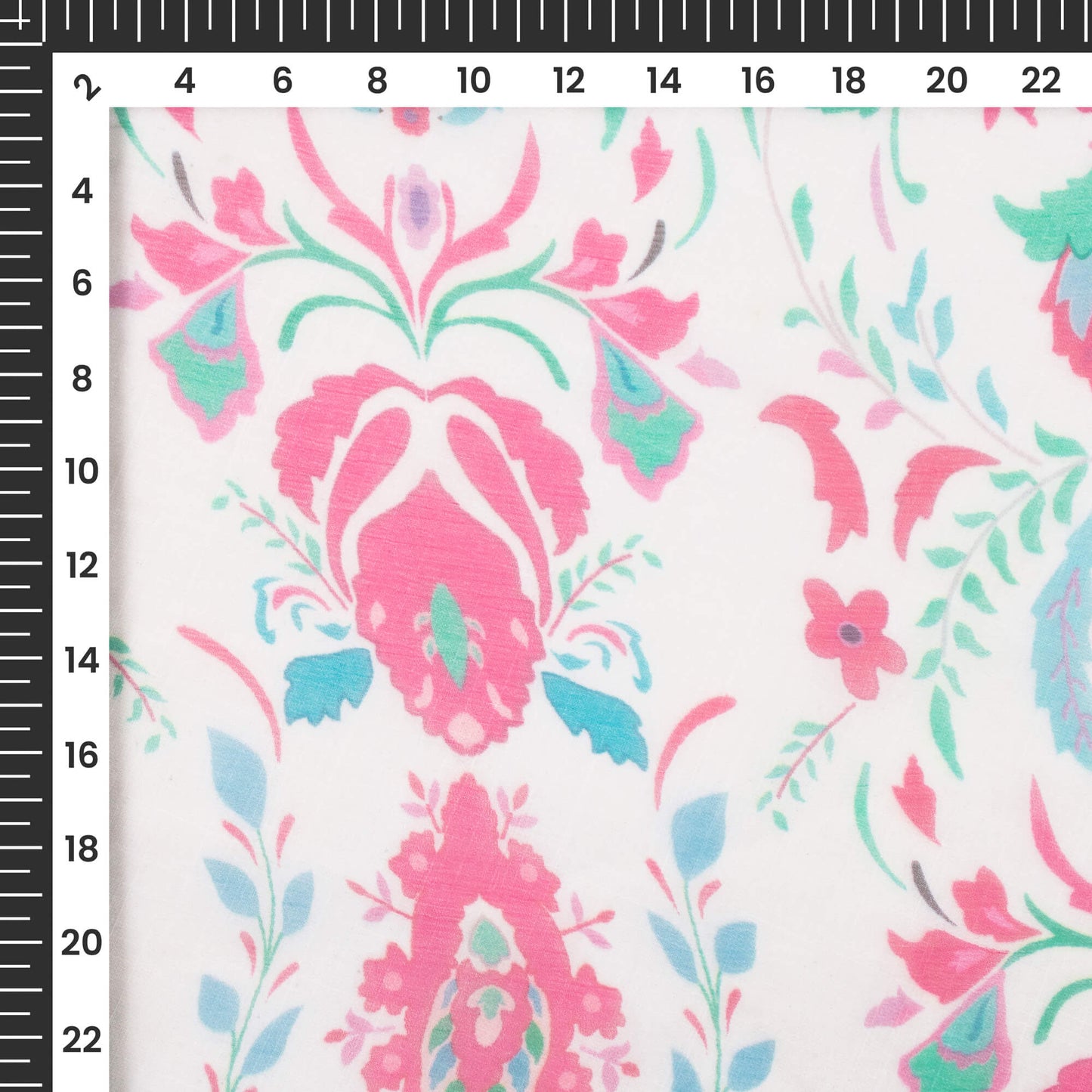 Exclusive Vintage Floral Digital Print Bemberg Chiffon Fabric