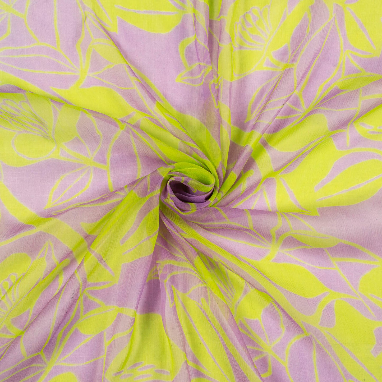 Attractive Floral Digital Print Bemberg Chiffon Fabric