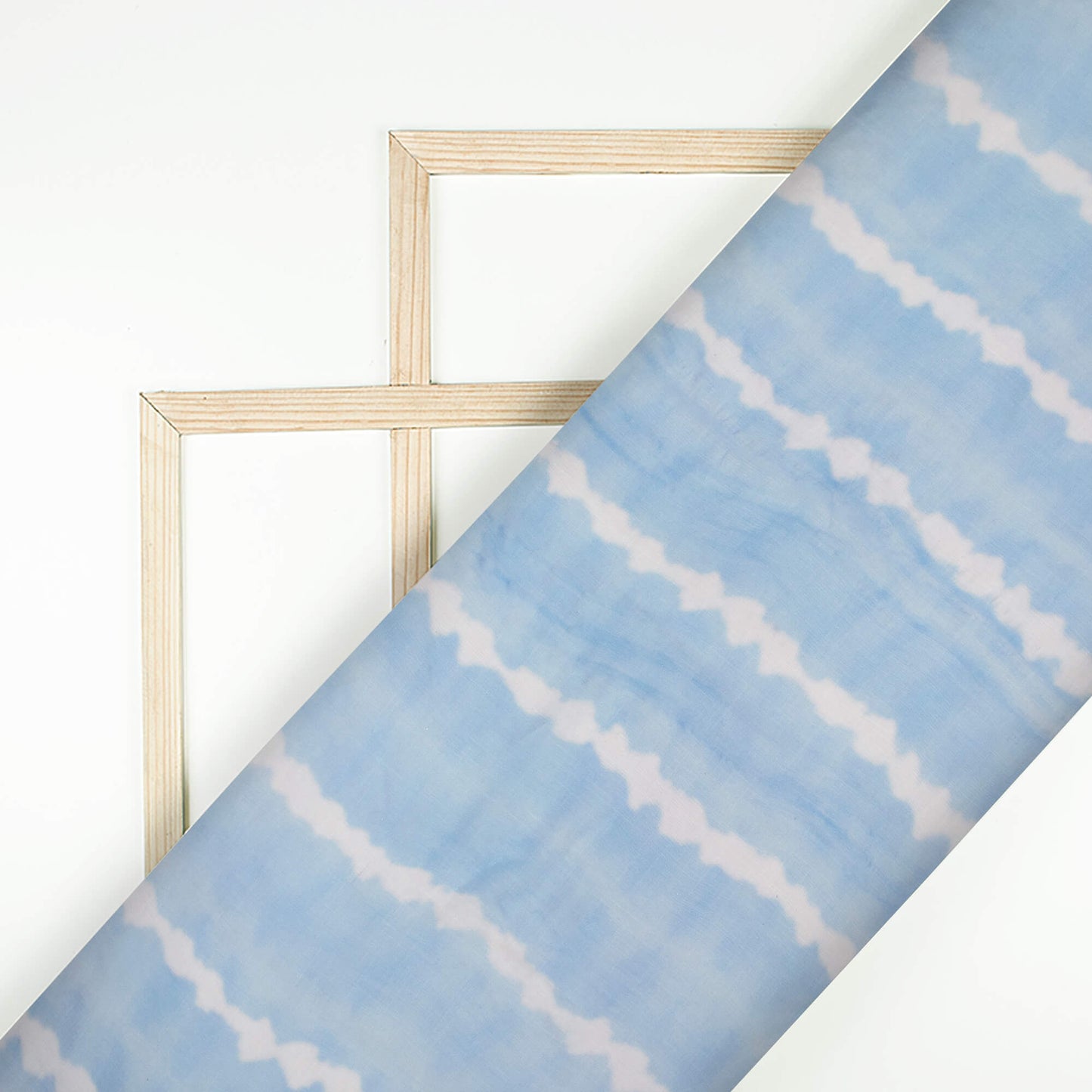 Trendy Blue Shibori Digital Print Bemberg Chiffon Fabric