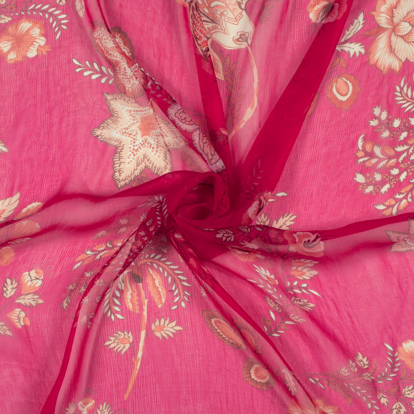Gorgeous Floral Digital Print Bemberg Chiffon Fabric