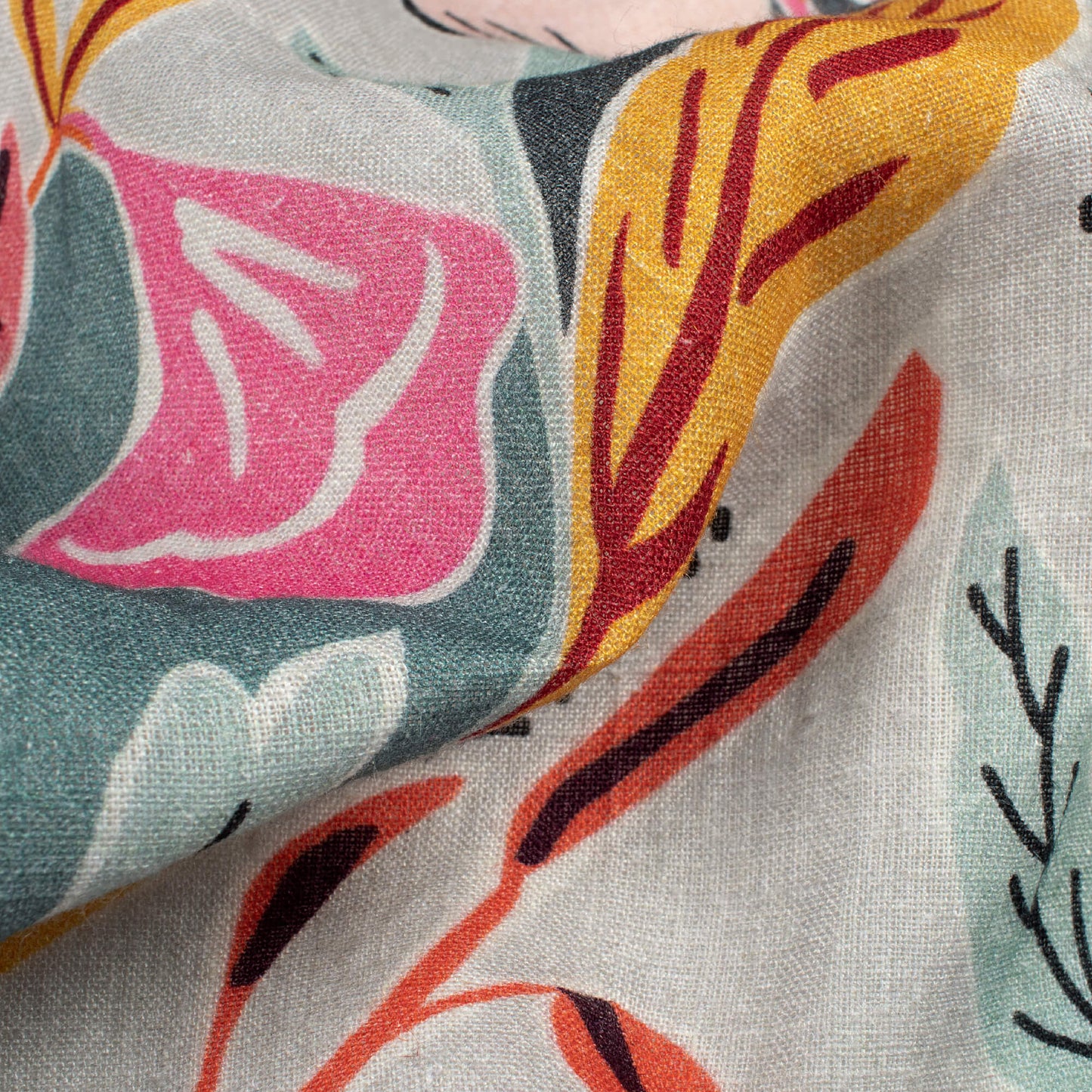 Exclusive Mutli Color Floral Digital Print Premium Swiss Linen Fabric