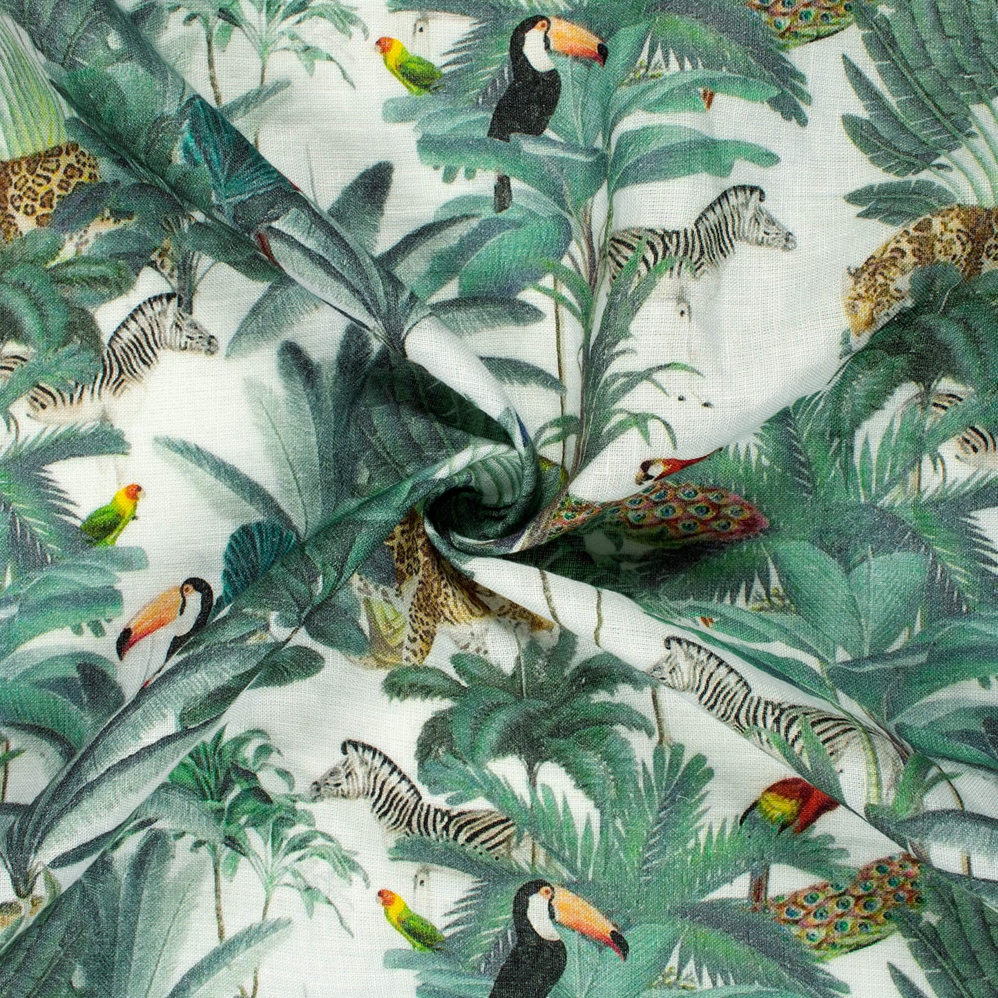 Animal Kingdom Digital Print Premium Swiss Linen Fabric