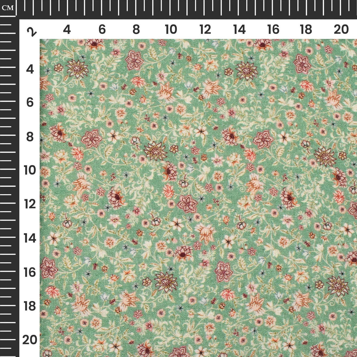 Seamless Floral Digital Print Premium Swiss Linen Fabric